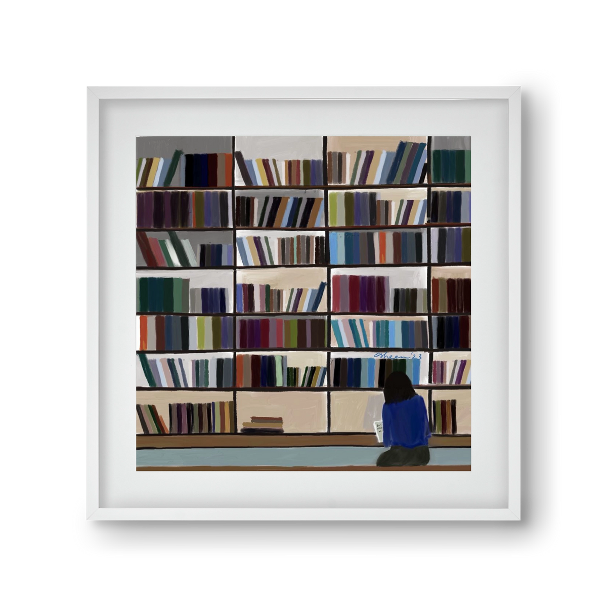 CONTEMPLATING, 30x30 cm (20x20 cm), Fehér keret, paszpartuval