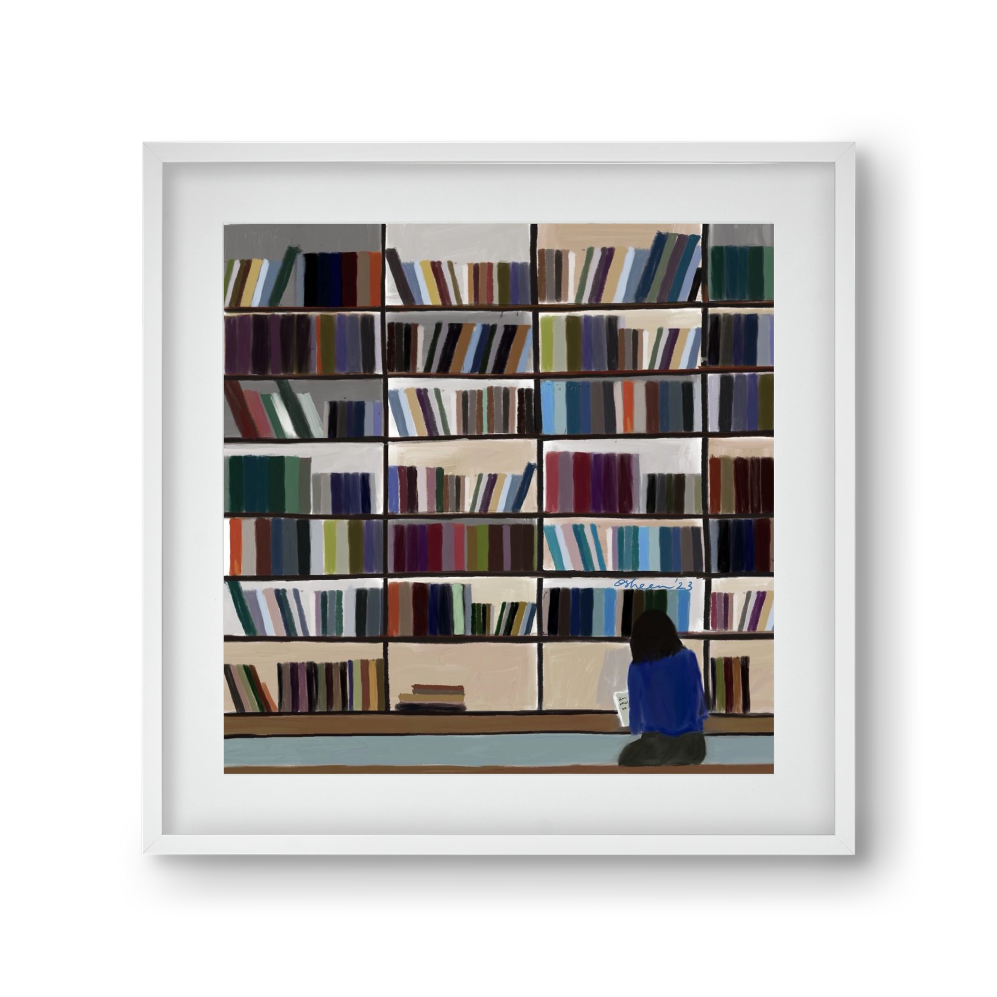 CONTEMPLATING, 30x30 cm (20x20 cm), Fehér keret, paszpartuval