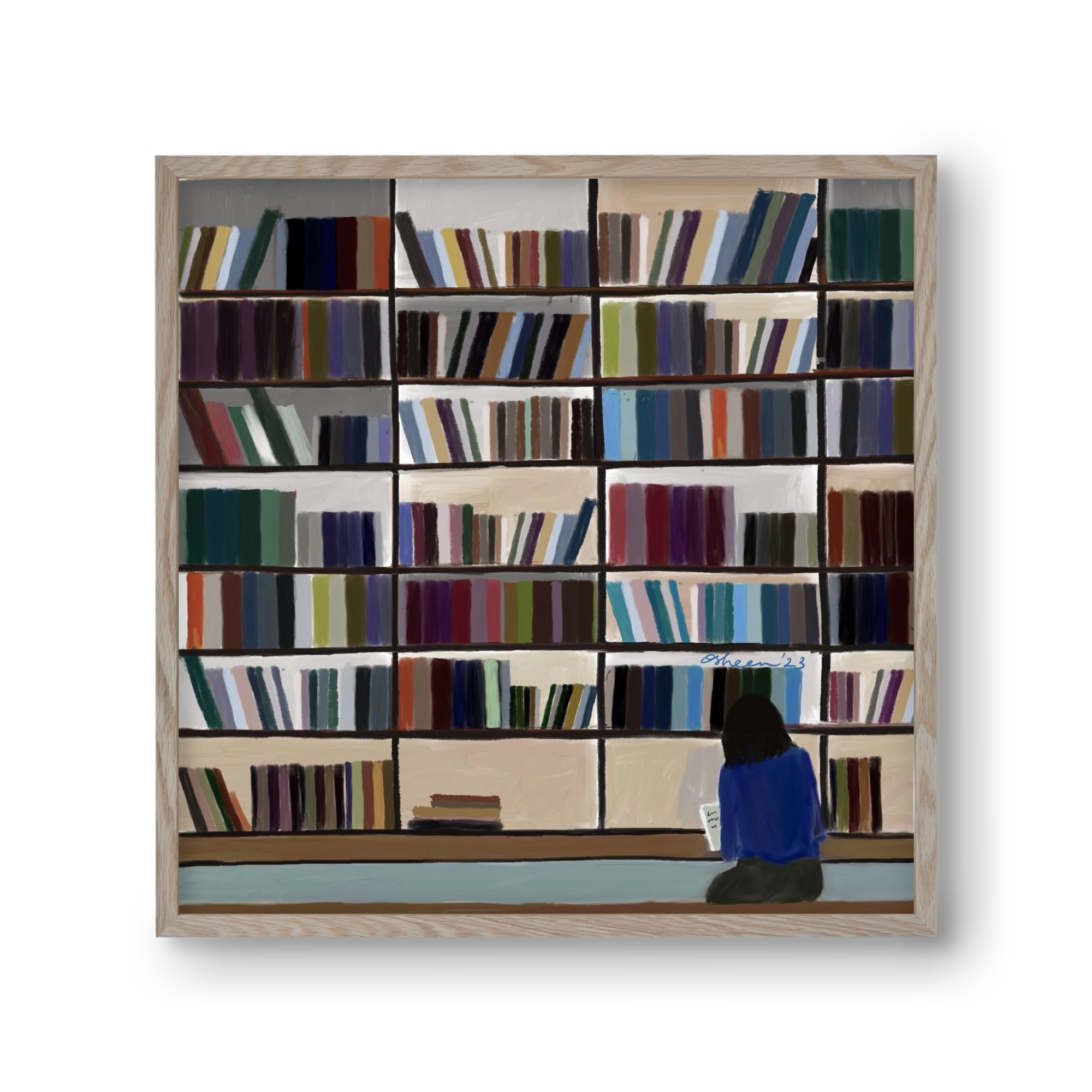 CONTEMPLATING, 30x30 cm (30x30 cm), Tölgy keret