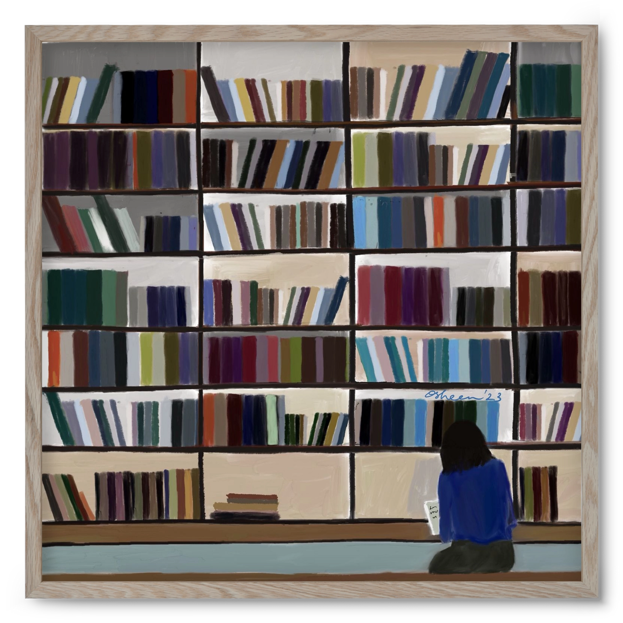 CONTEMPLATING, 50x50 cm (50x50 cm), Tölgy keret