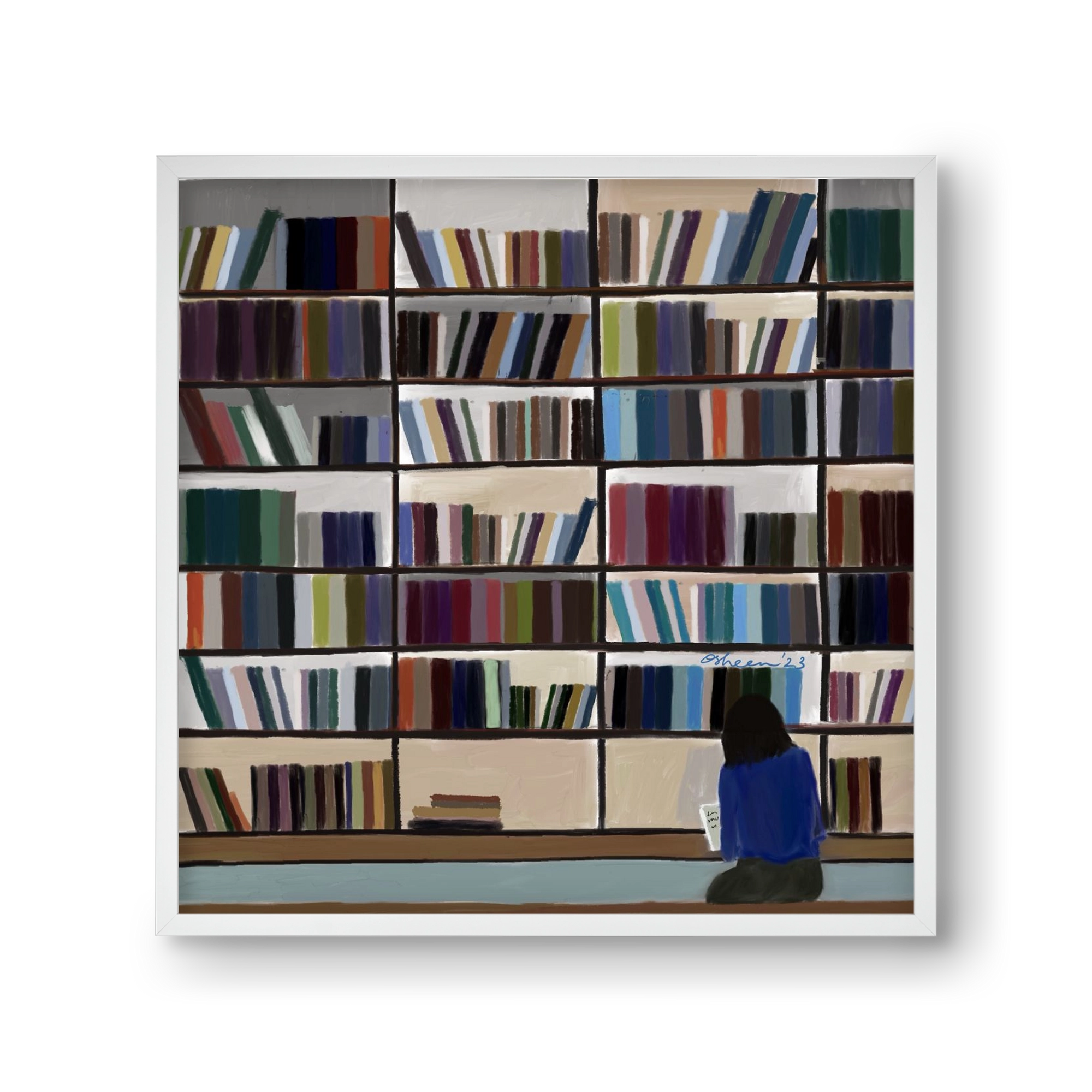 CONTEMPLATING, 30x30 cm (30x30 cm), Fehér keret