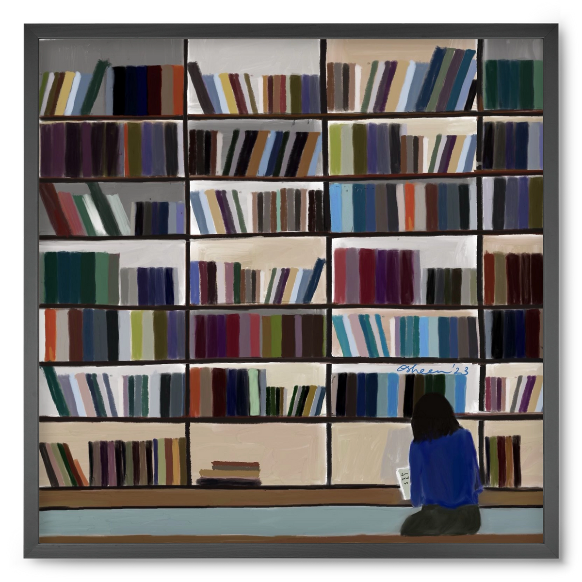 CONTEMPLATING, 50x50 cm (50x50 cm), Fekete keret