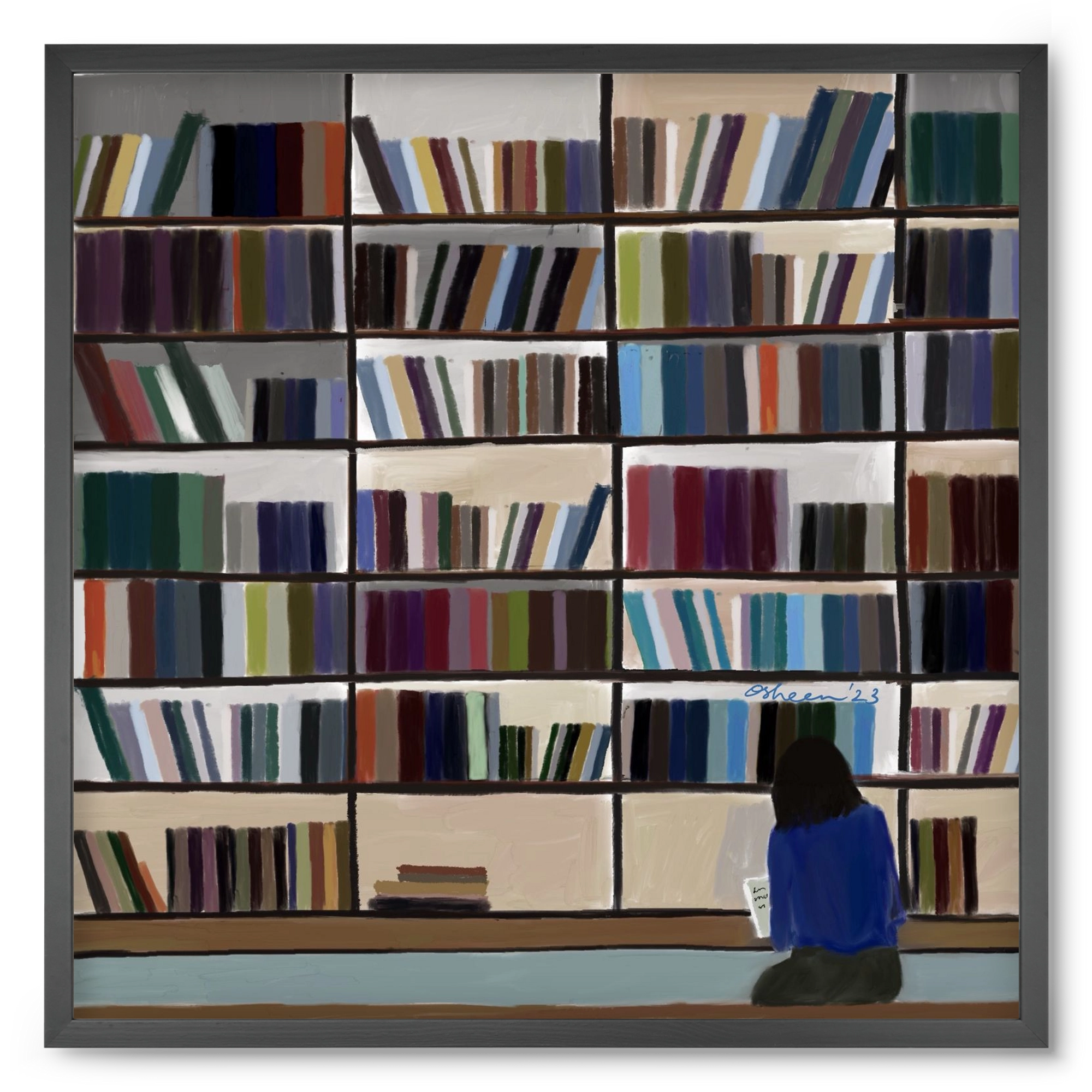 CONTEMPLATING, 50x50 cm (50x50 cm), Fekete keret