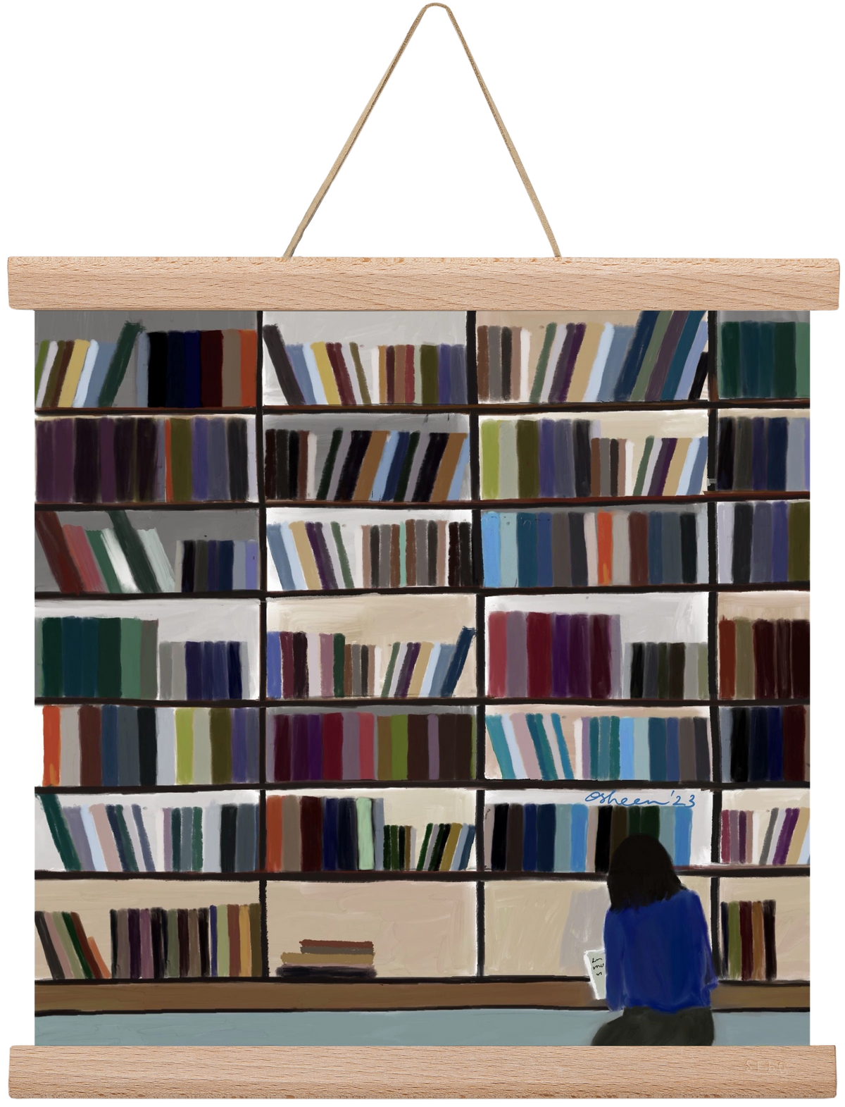 CONTEMPLATING, 30x30 cm (30x30 cm), Tölgy akasztó