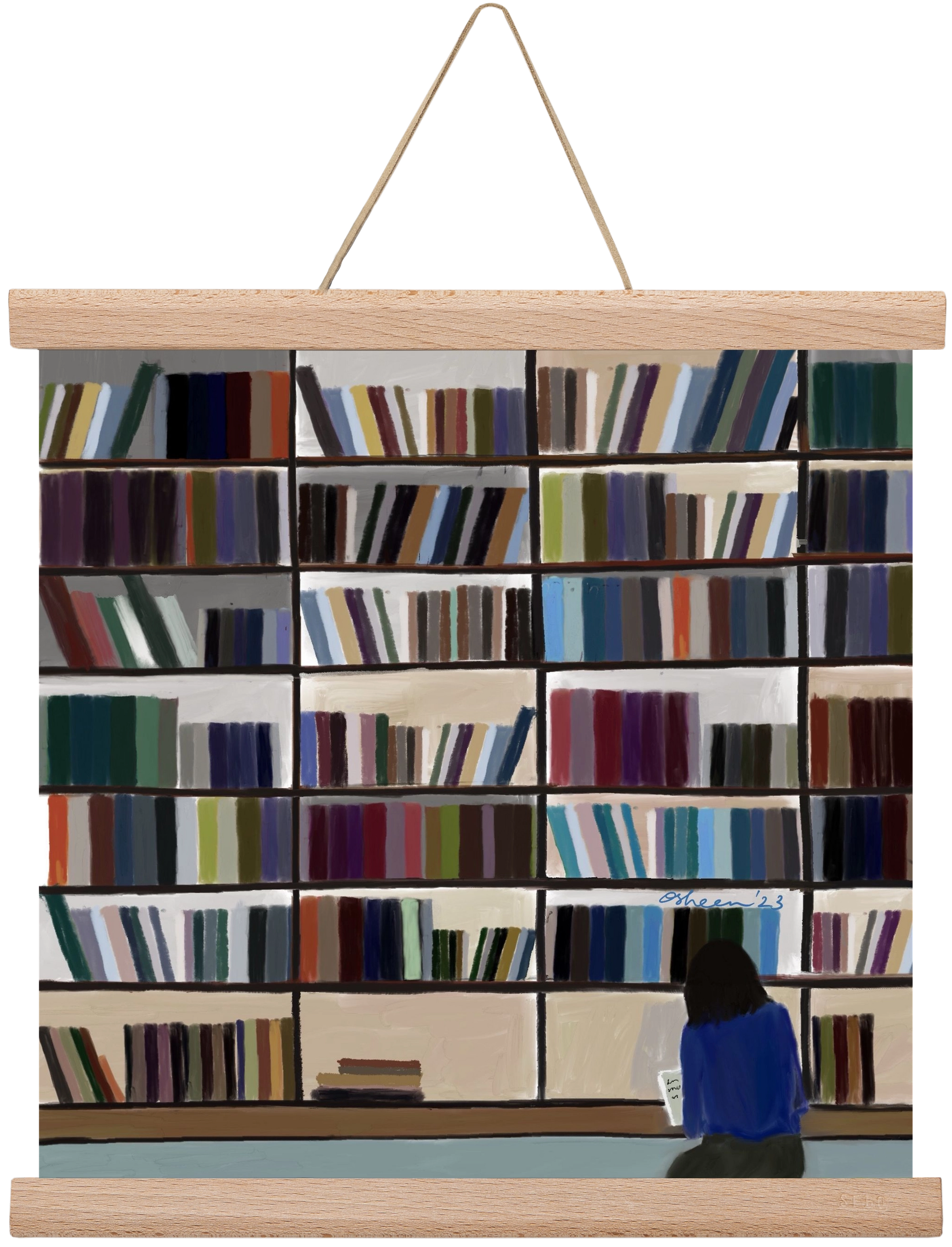 CONTEMPLATING, 30x30 cm (30x30 cm), Tölgy akasztó