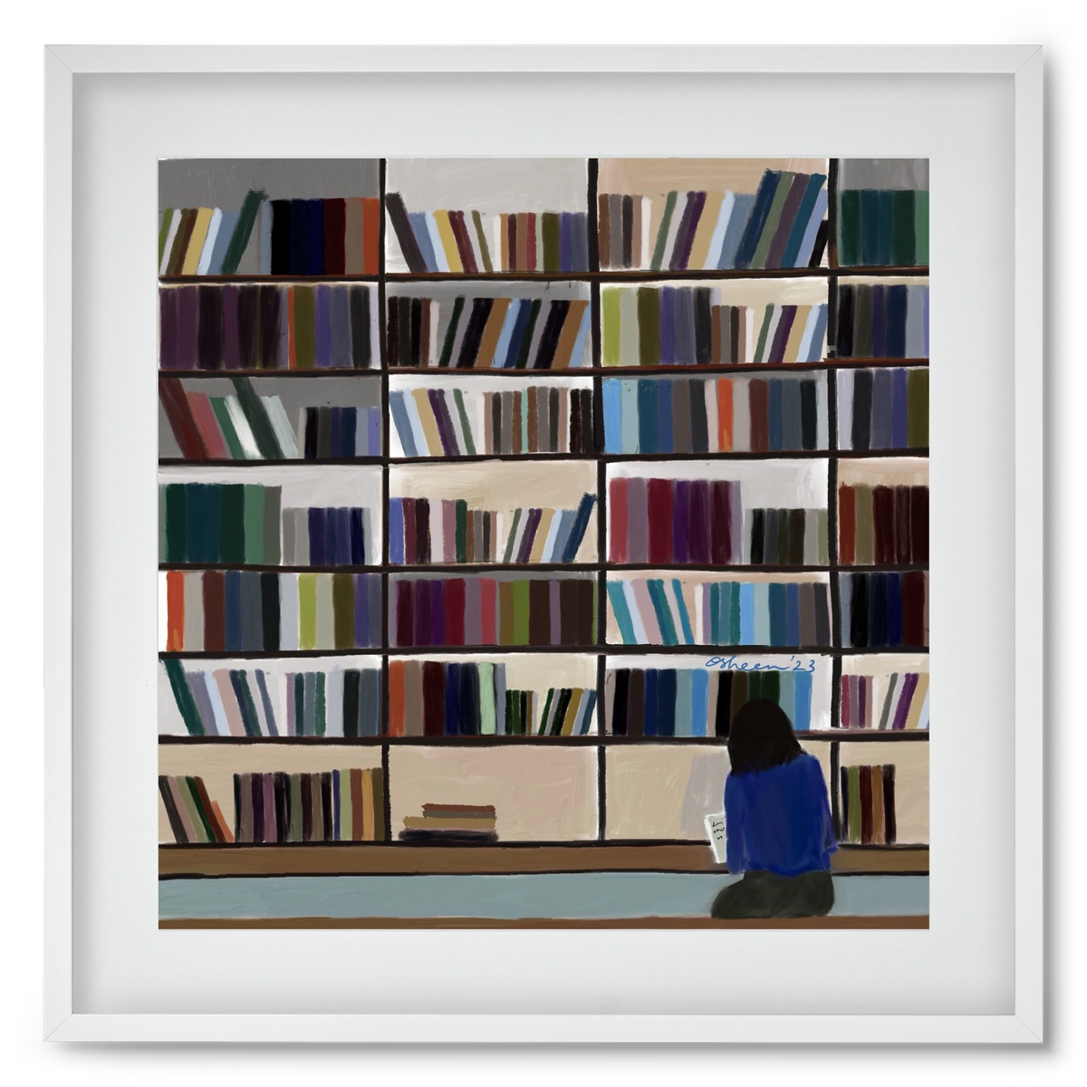 CONTEMPLATING, 50x50 cm (40x40 cm), Fehér keret, paszpartuval