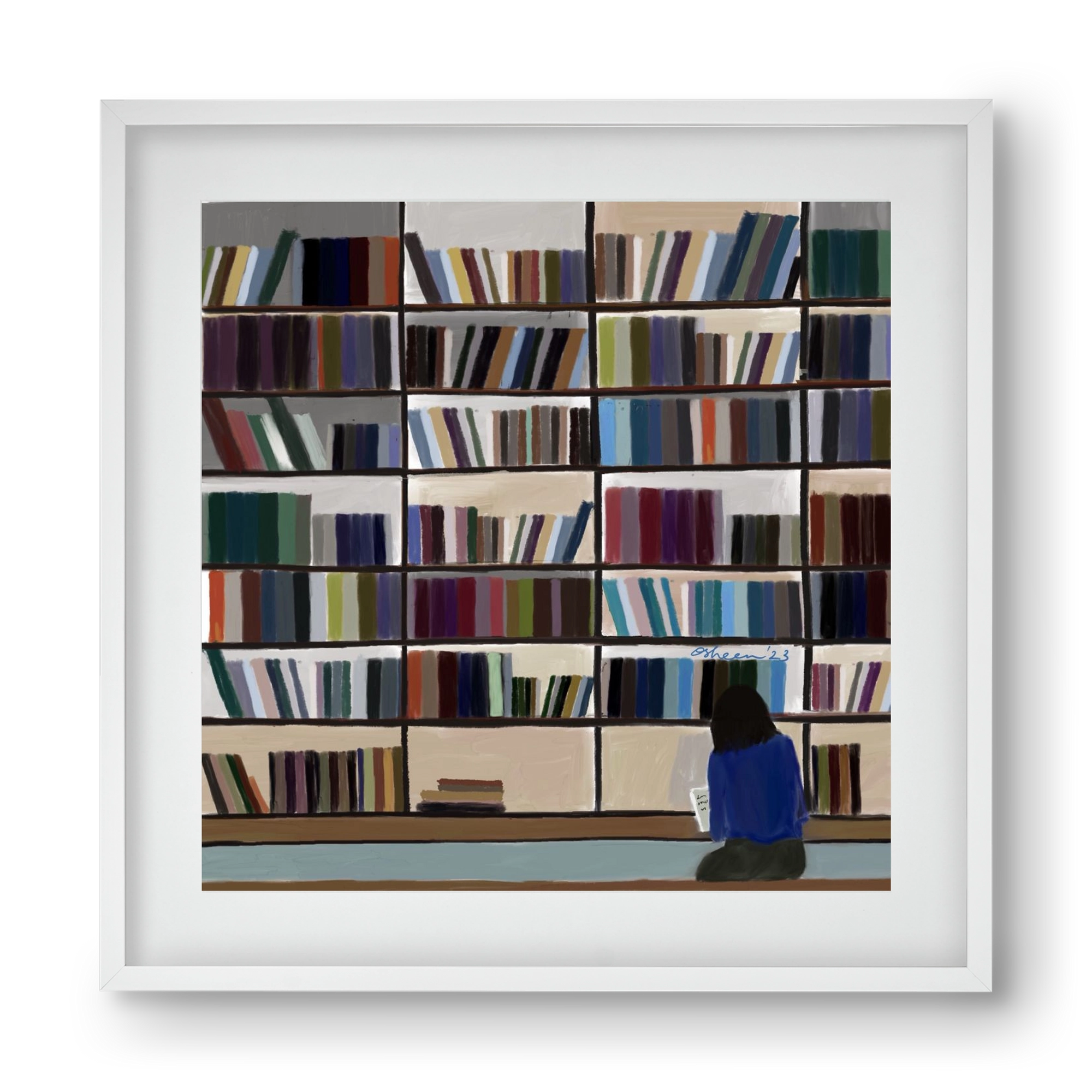 CONTEMPLATING, 40x40 cm (30x30 cm), Fehér keret, paszpartuval