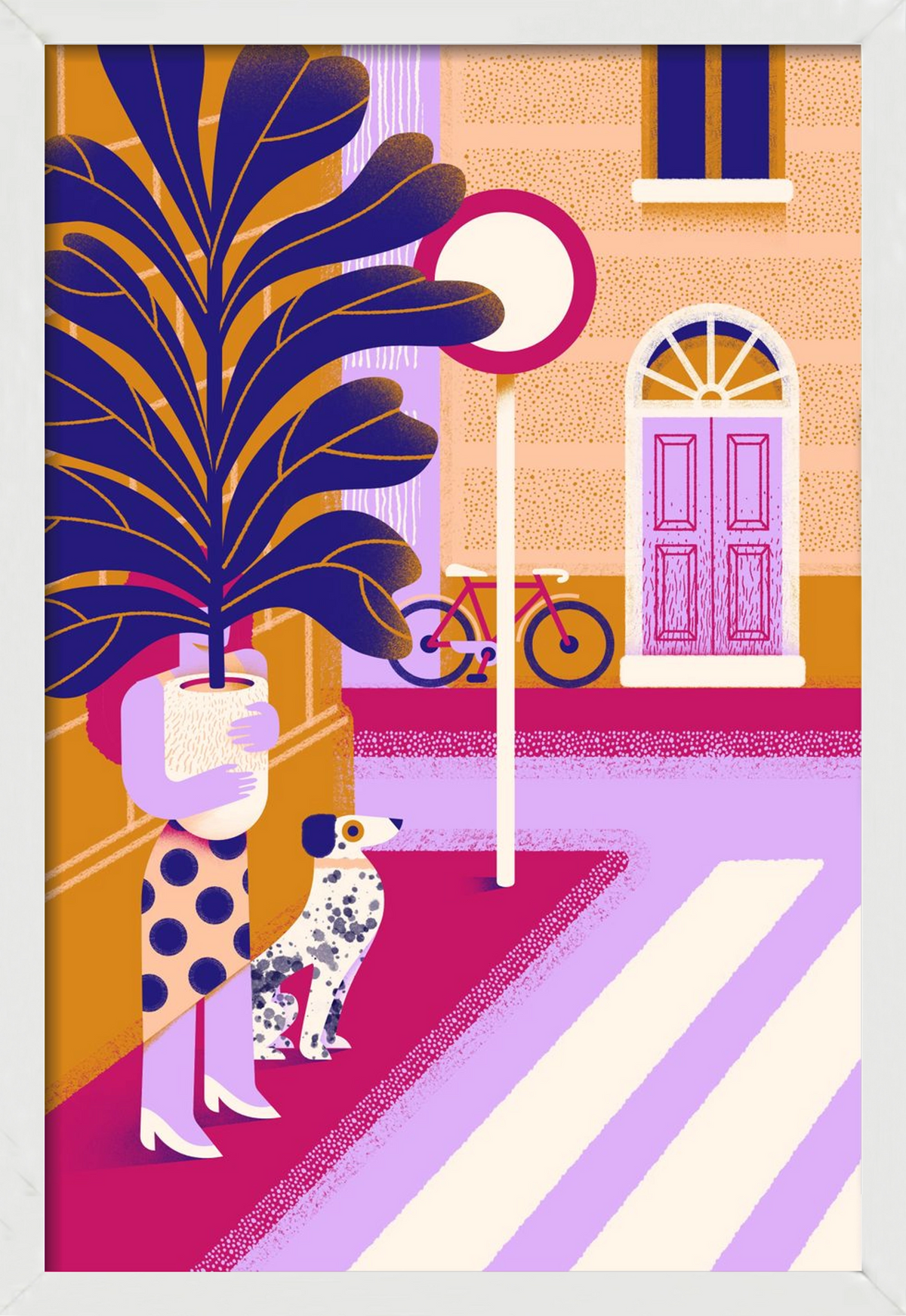 Plantmom and a dalmatian, 20x30 cm (20x30 cm), Fehér keret