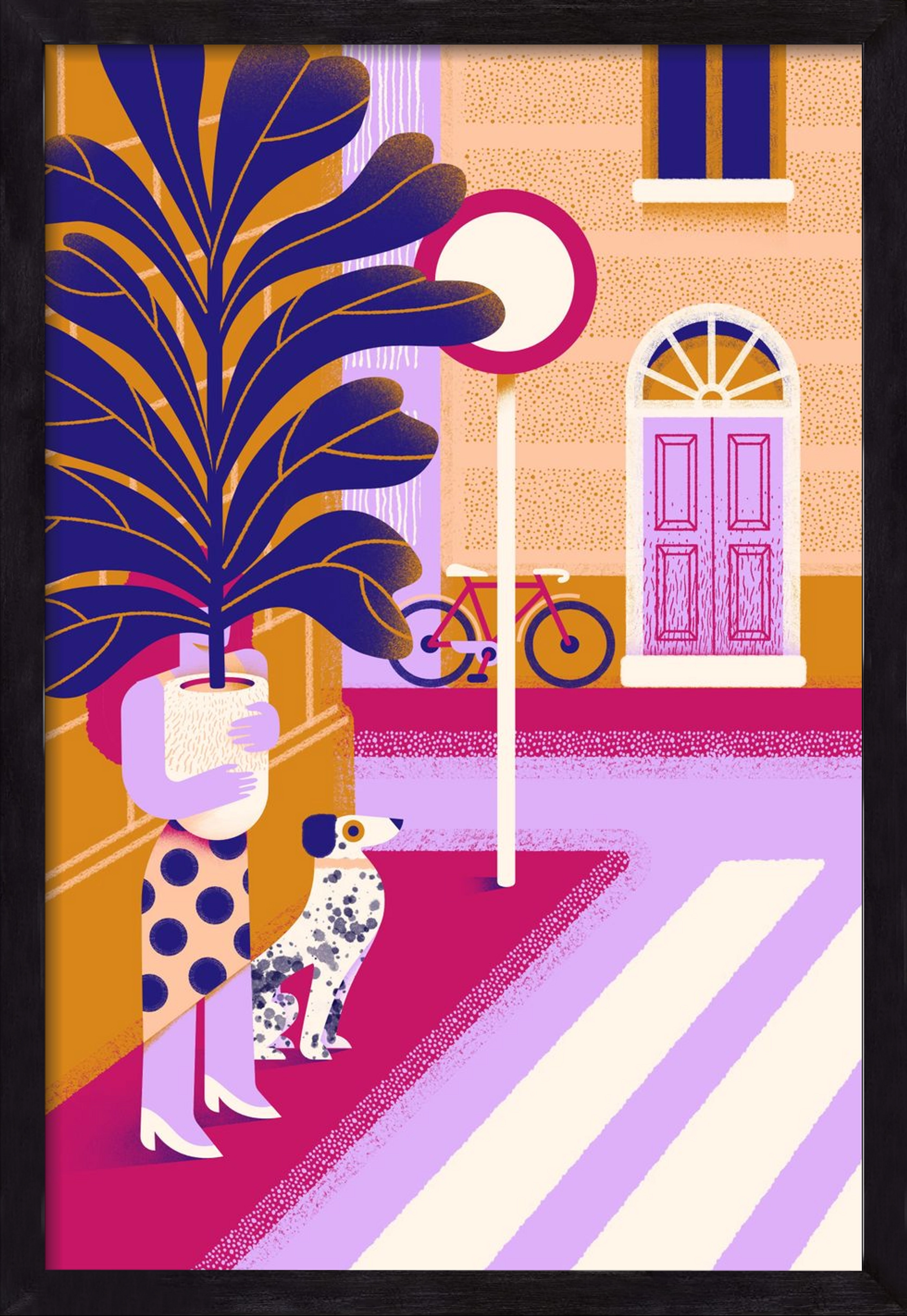 Plantmom and a dalmatian, 30x45 cm (30x45 cm), Fekete keret