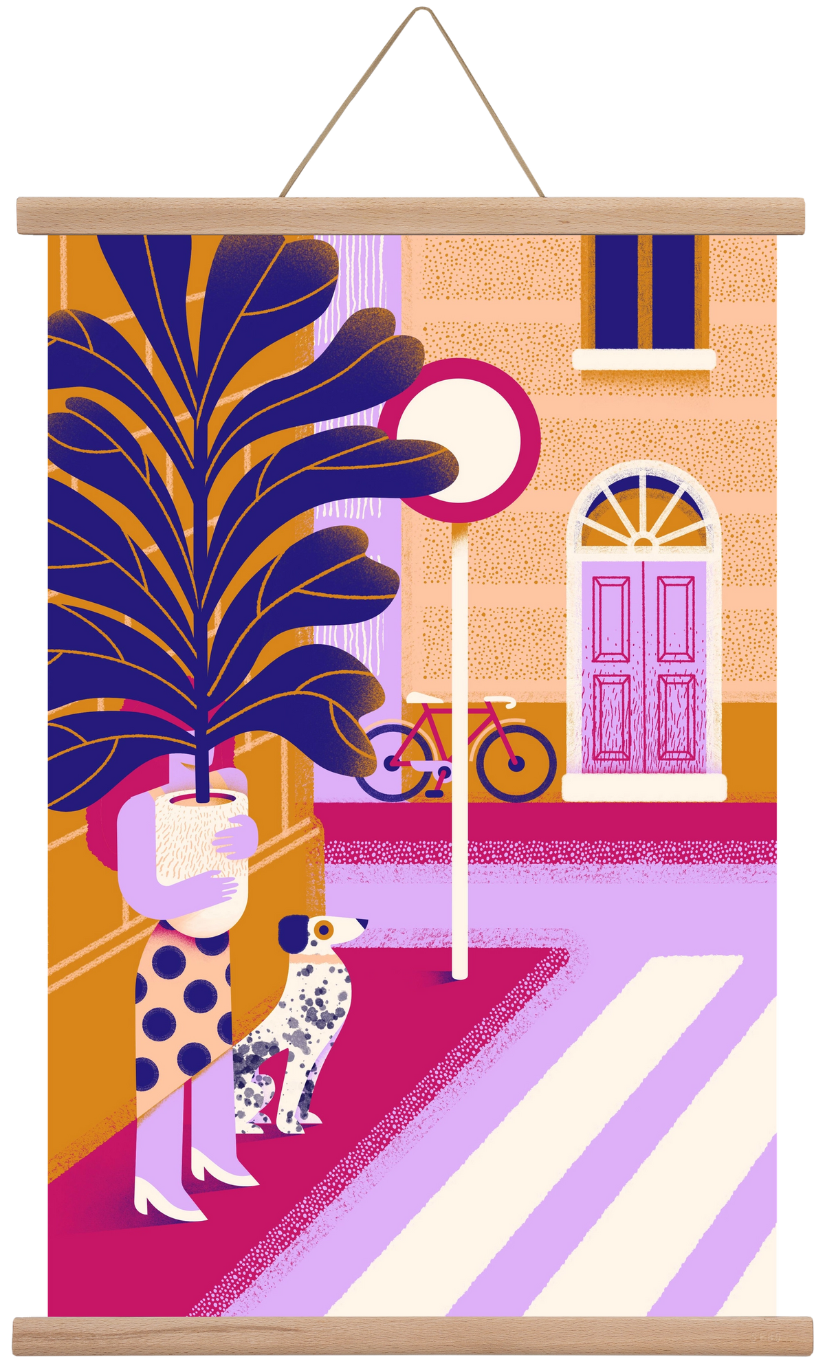 Plantmom and a dalmatian, 40x60 cm (40x60 cm), Tölgy akasztó