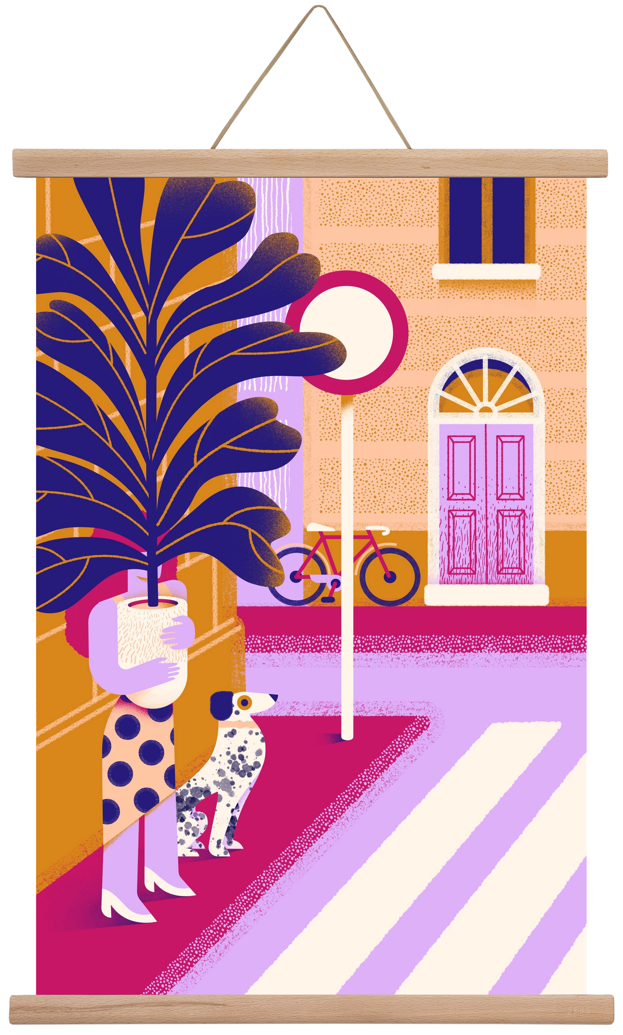 Plantmom and a dalmatian, 40x60 cm (40x60 cm), Tölgy akasztó