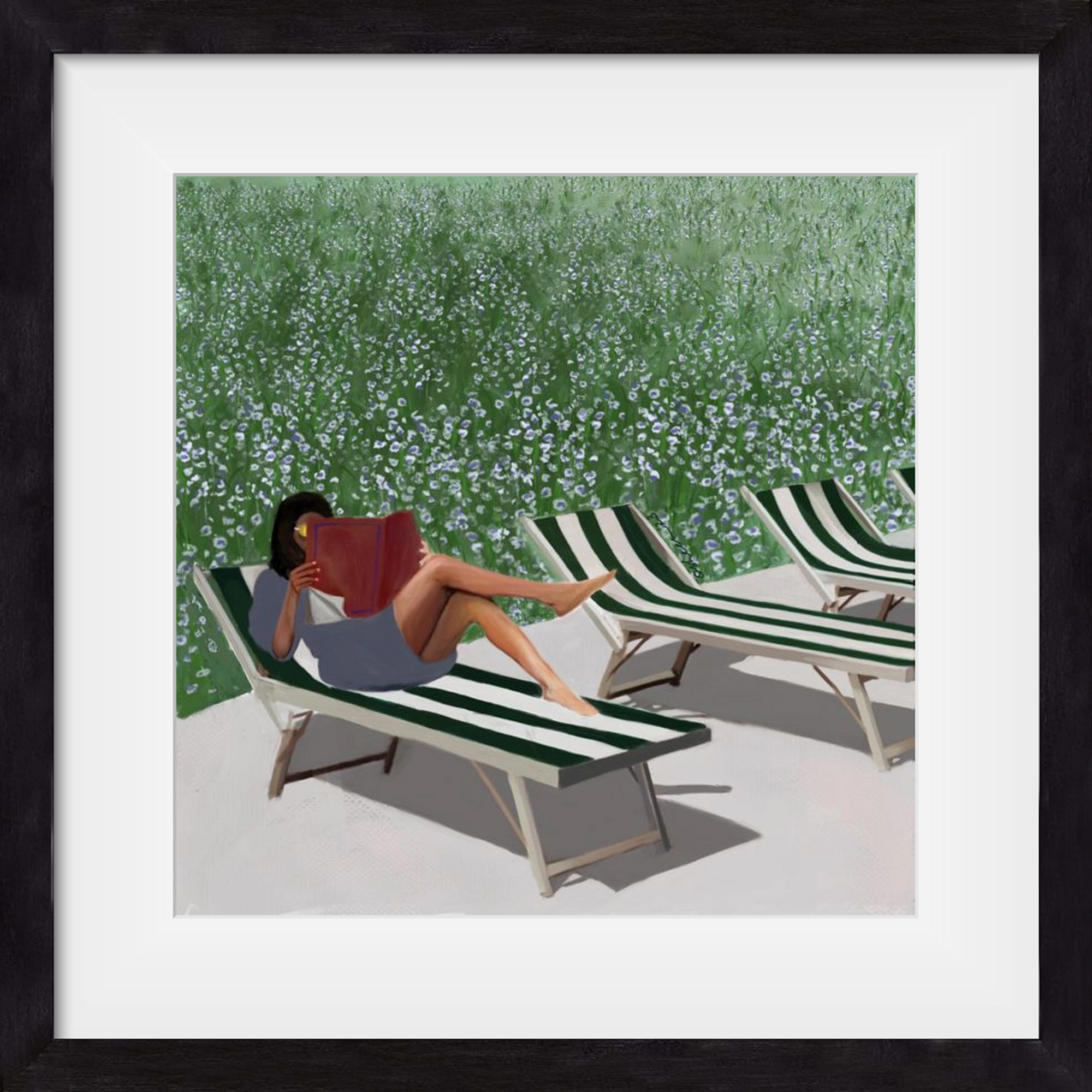 sunkissed, 50x50 cm (40x40 cm), Fekete keret, paszpartuval