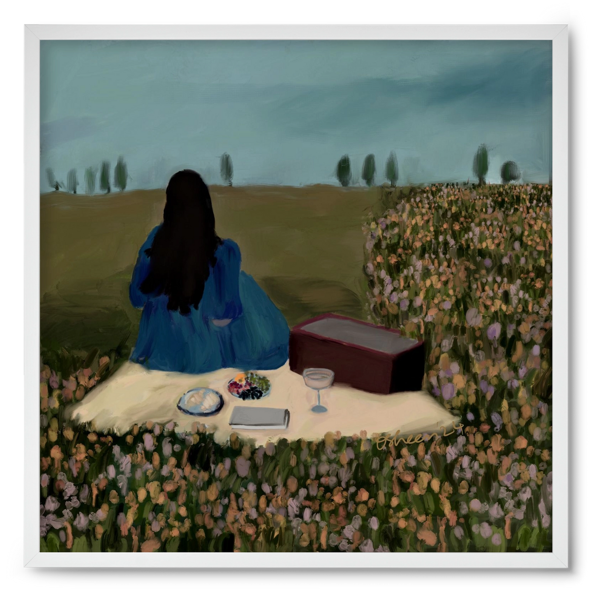  A SOLO PICNIC DATE, 50x50 cm (50x50 cm), Fehér keret