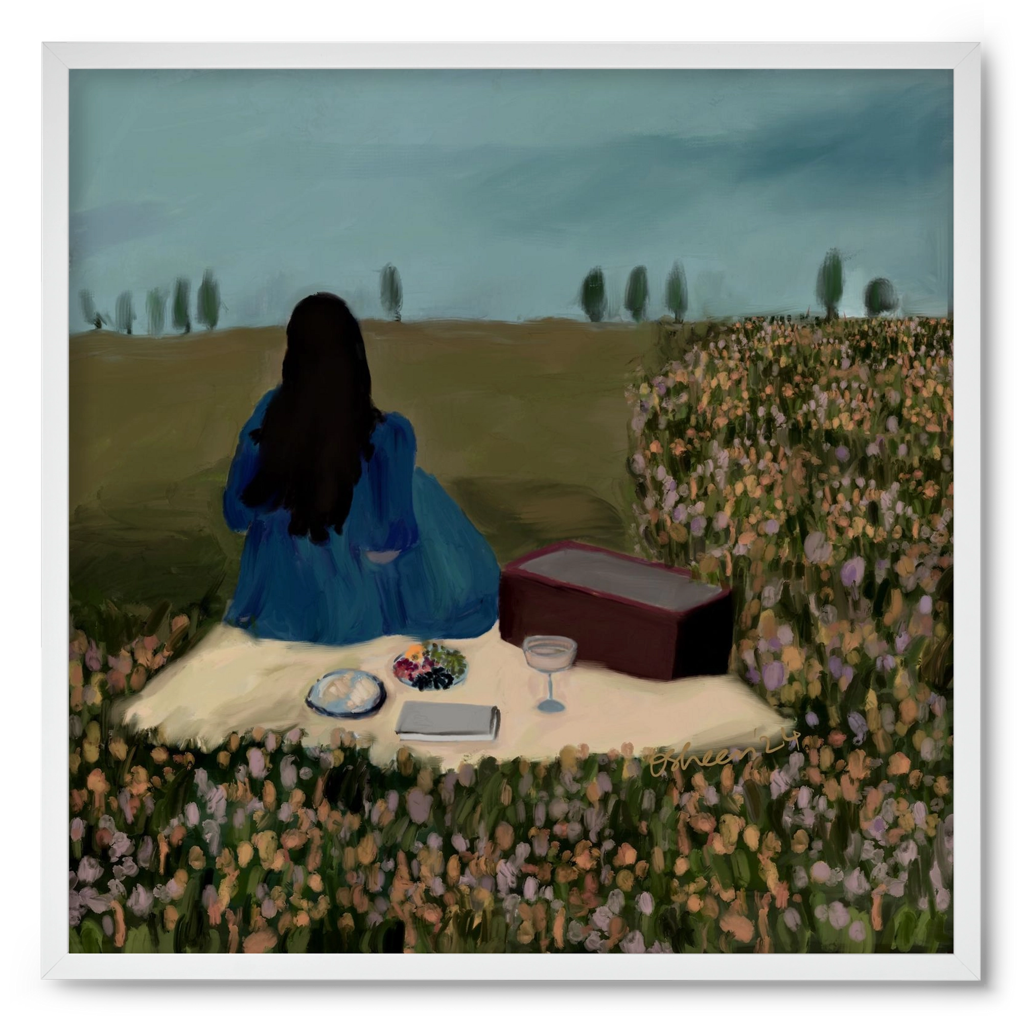  A SOLO PICNIC DATE, 50x50 cm (50x50 cm), Fehér keret