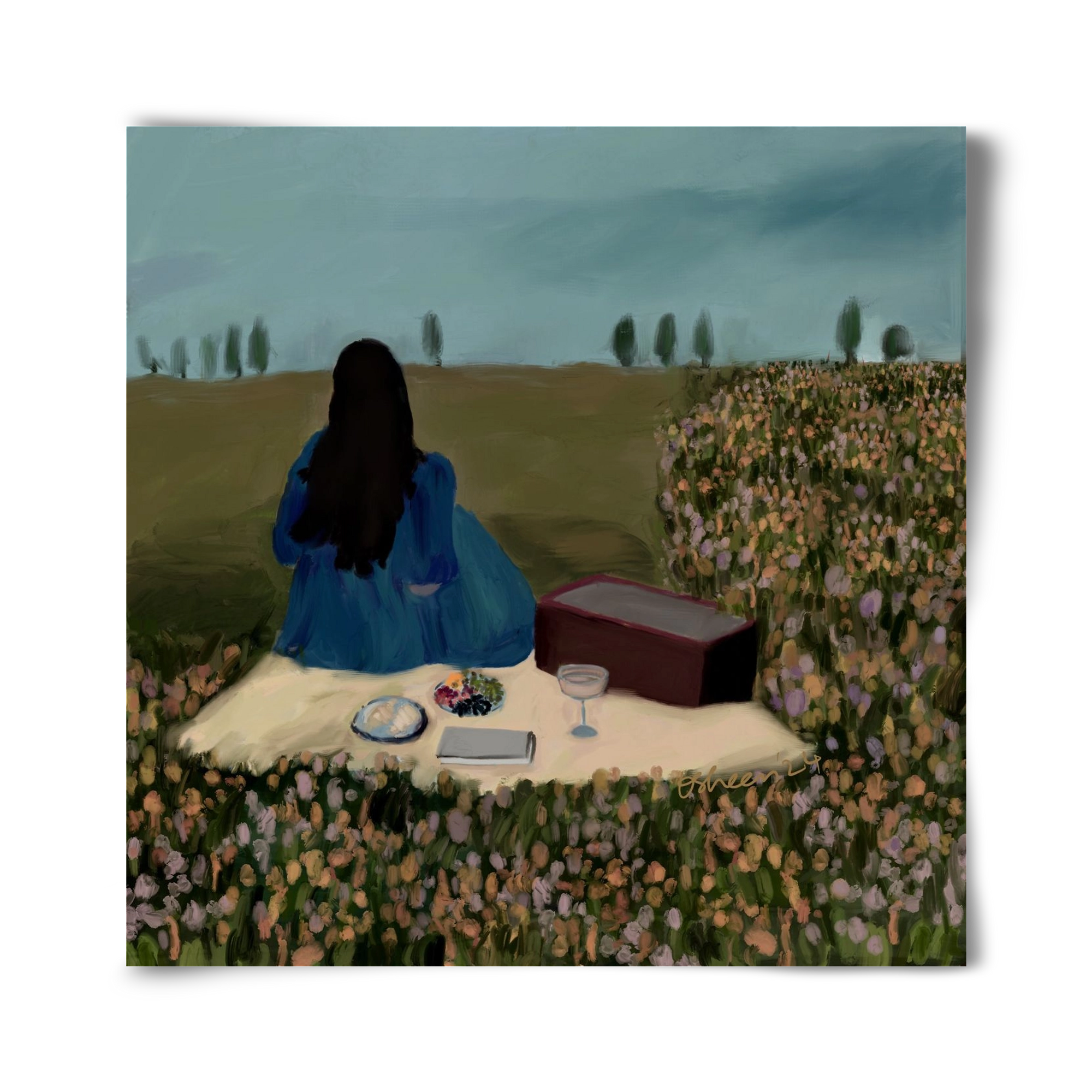  A SOLO PICNIC DATE, 40x40 cm, Keret nélkül