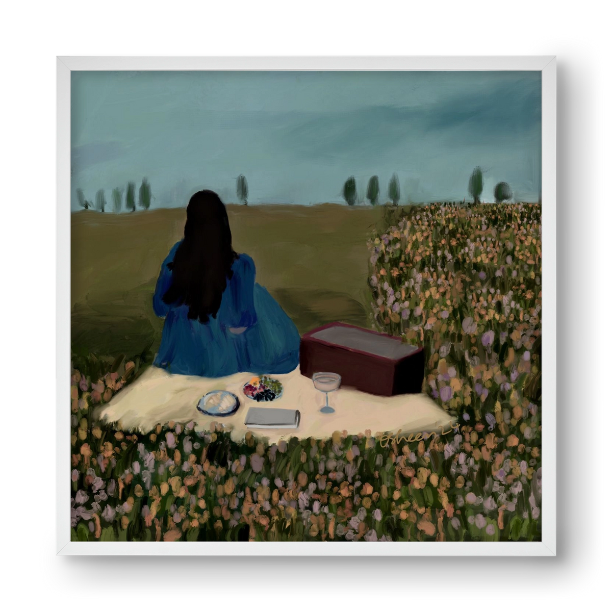  A SOLO PICNIC DATE, 40x40 cm (40x40 cm), Fehér keret