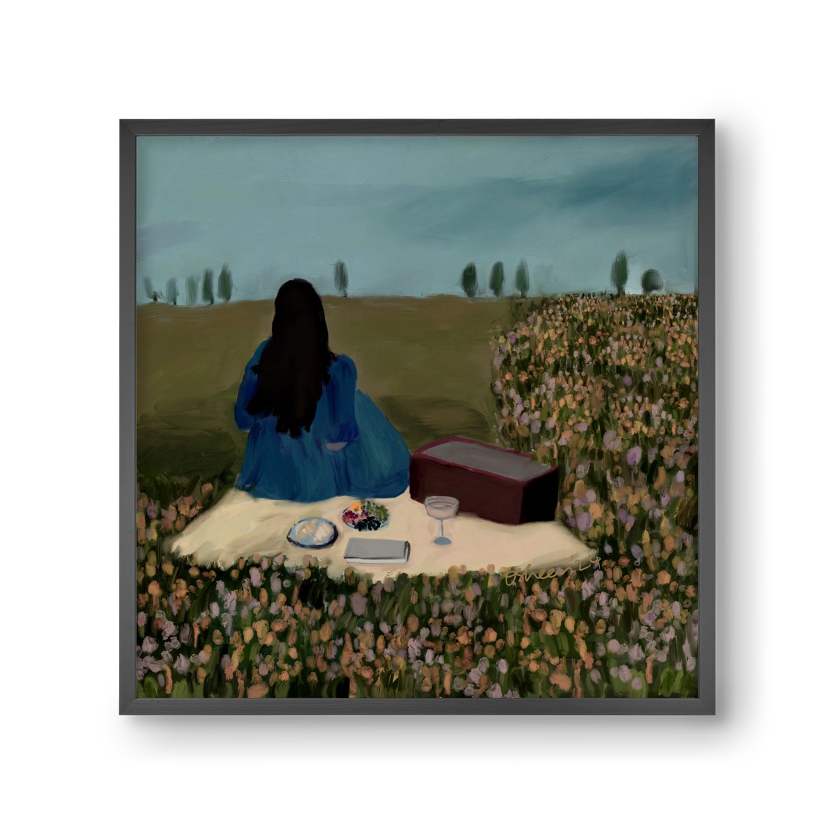  A SOLO PICNIC DATE, 30x30 cm (30x30 cm), Fekete keret