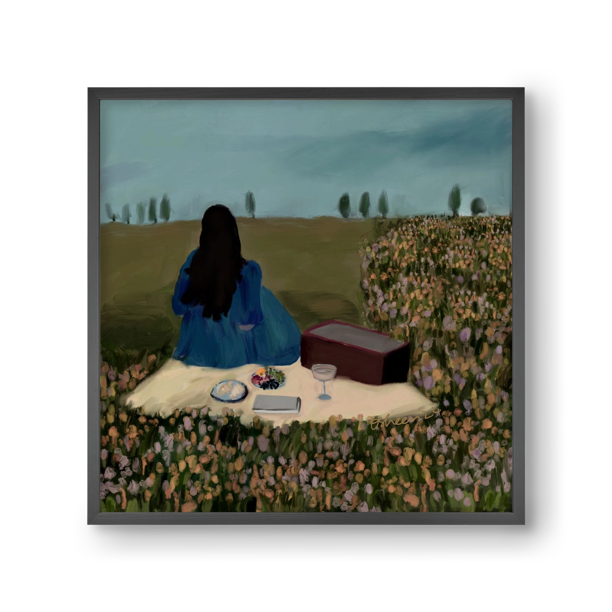  A SOLO PICNIC DATE, 30x30 cm (30x30 cm), Fekete keret