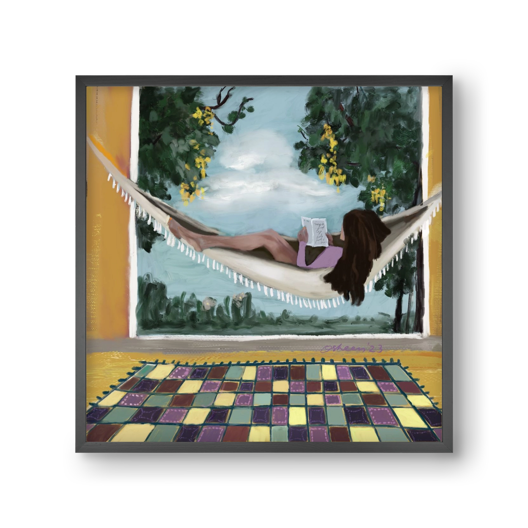 HAMMOCK HAVEN, 30x30 cm (30x30 cm), Fekete keret
