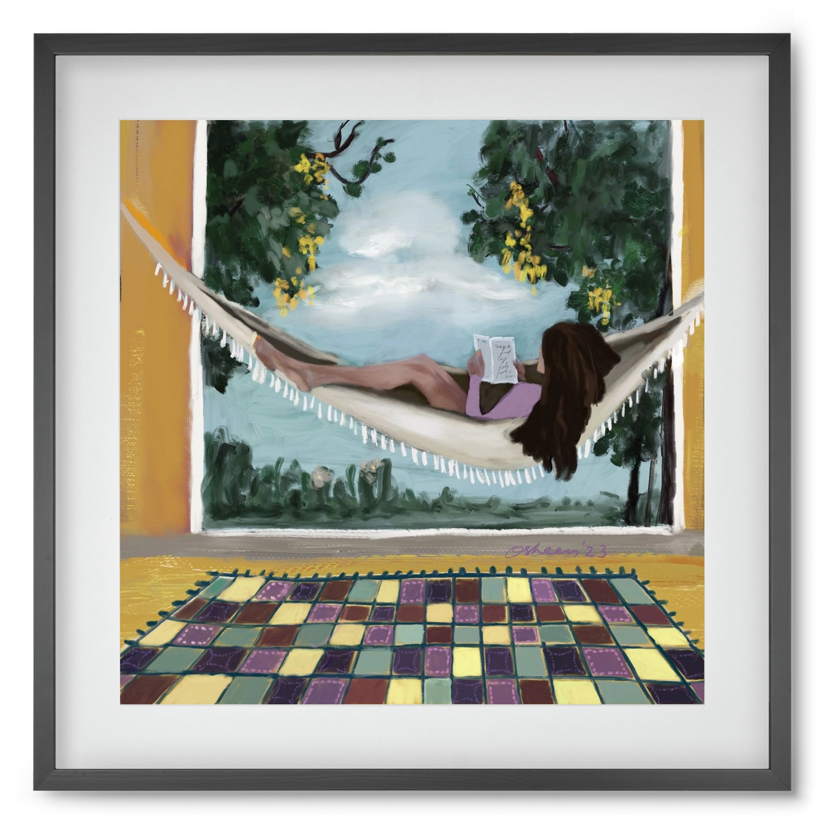 HAMMOCK HAVEN, 50x50 cm (40x40 cm), Fekete keret, paszpartuval
