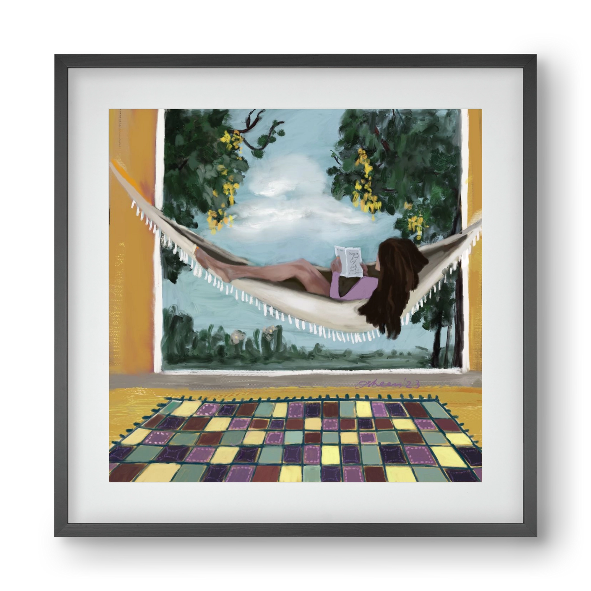 HAMMOCK HAVEN, 40x40 cm (30x30 cm), Fekete keret, paszpartuval