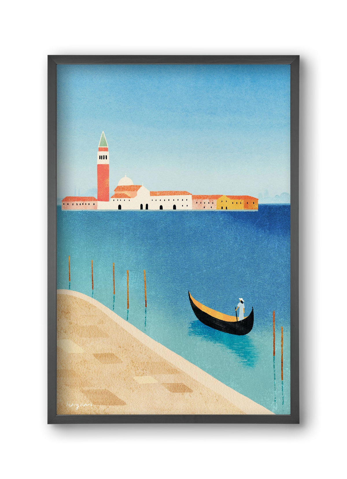 Alone in Venice, 30x45 cm (30x45 cm), Fekete keret