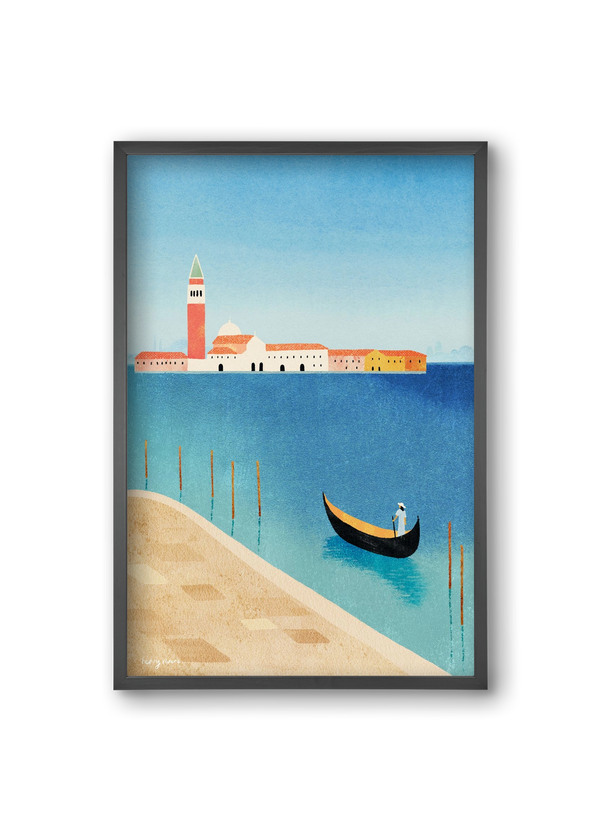 Alone in Venice, 20x30 cm (20x30 cm), Fekete keret