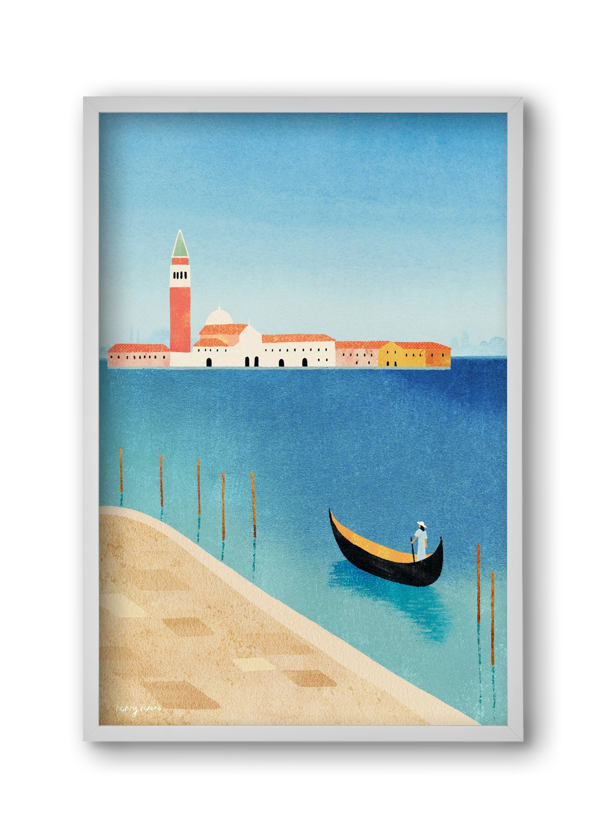 Alone in Venice, 30x45 cm (30x45 cm), Fehér keret