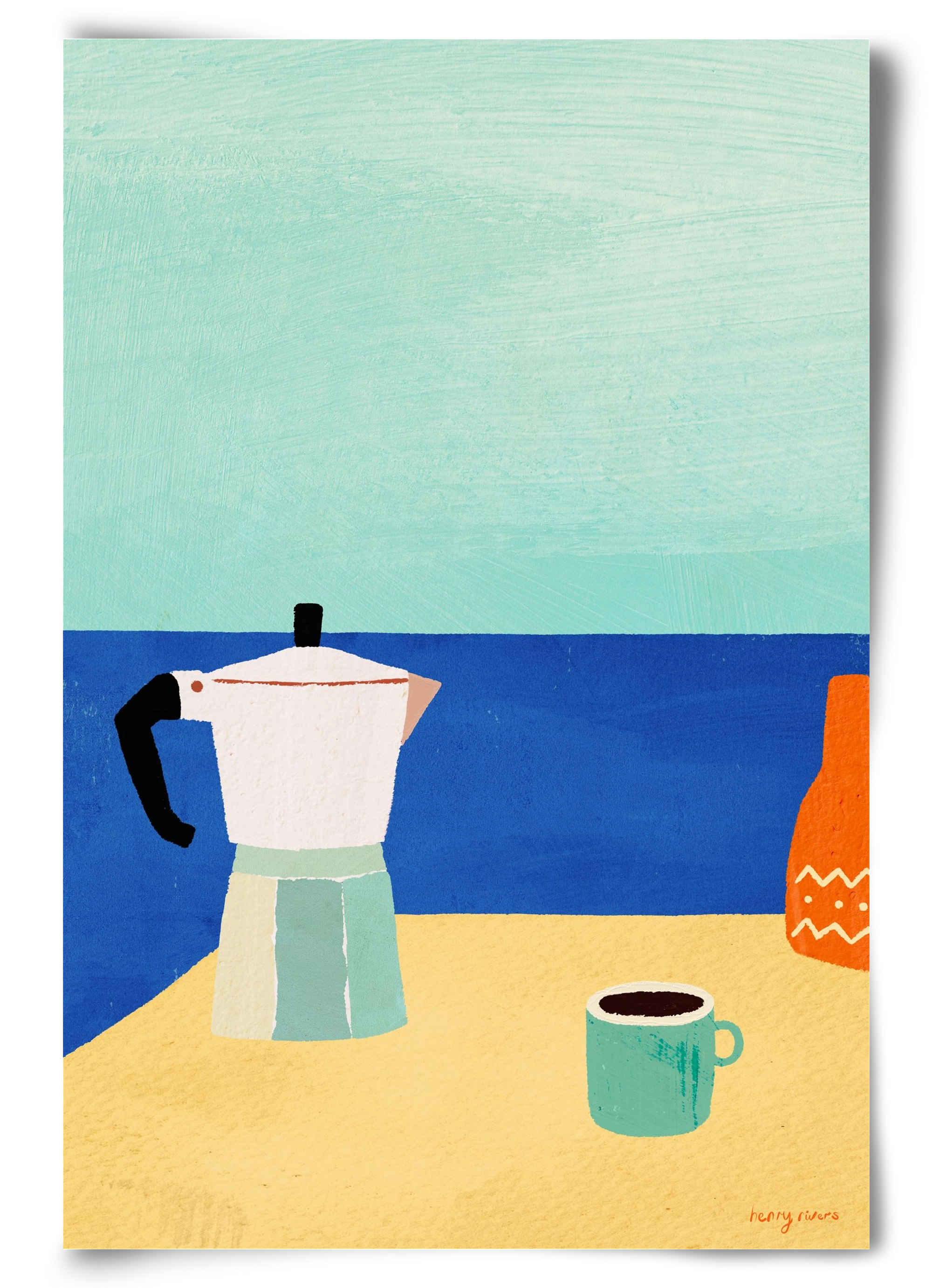 Coffee with a view, 60x90 cm, Keret nélkül