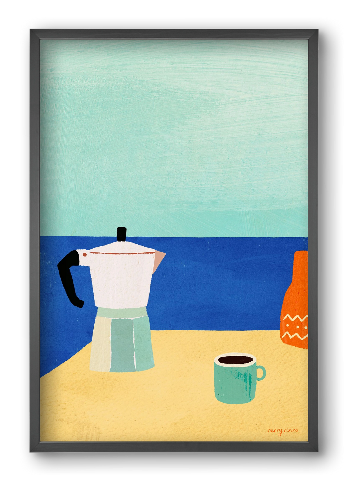 Coffee with a view, 40x60 cm (40x60 cm), Fekete keret