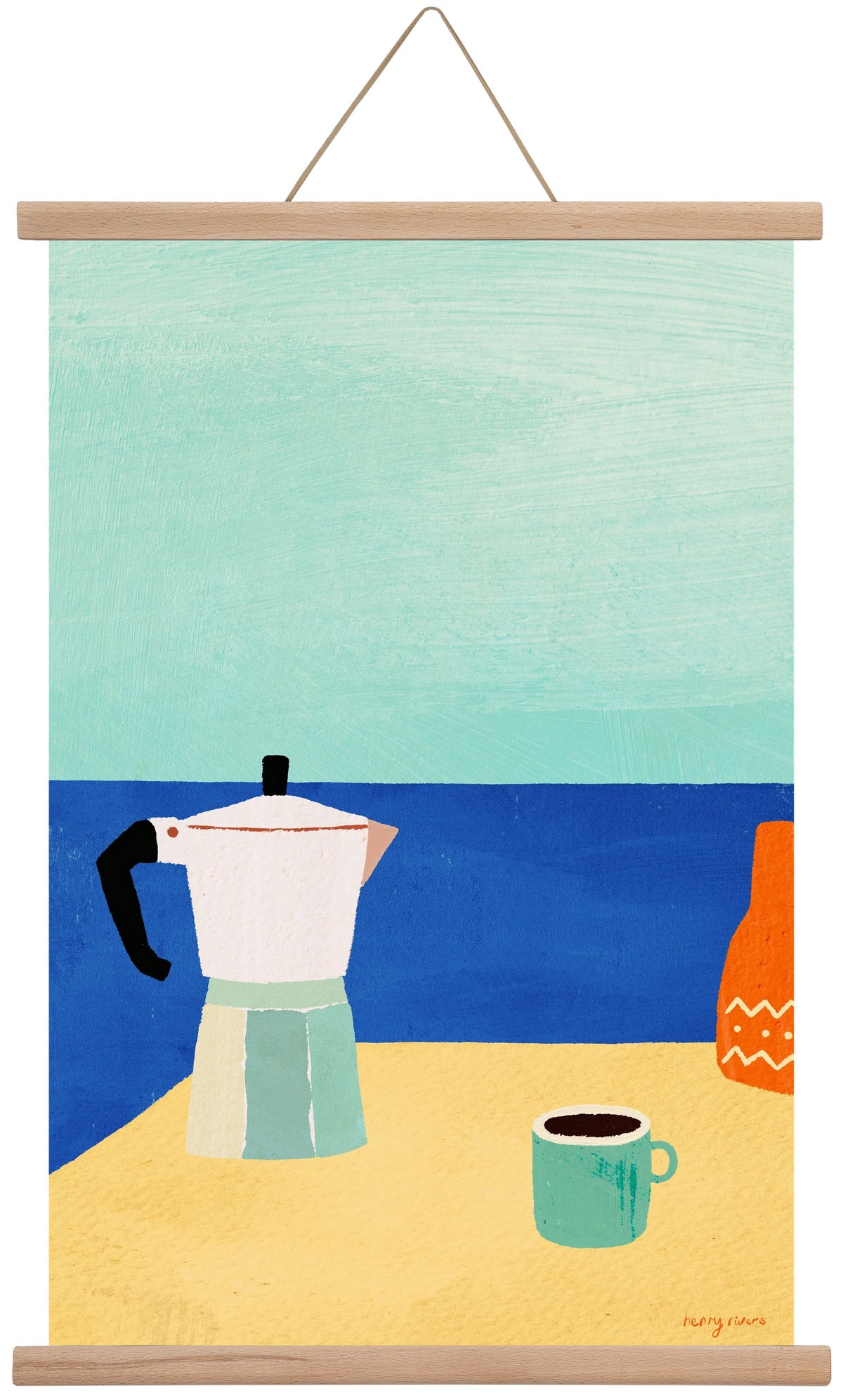 Coffee with a view, 40x60 cm (40x60 cm), Tölgy akasztó