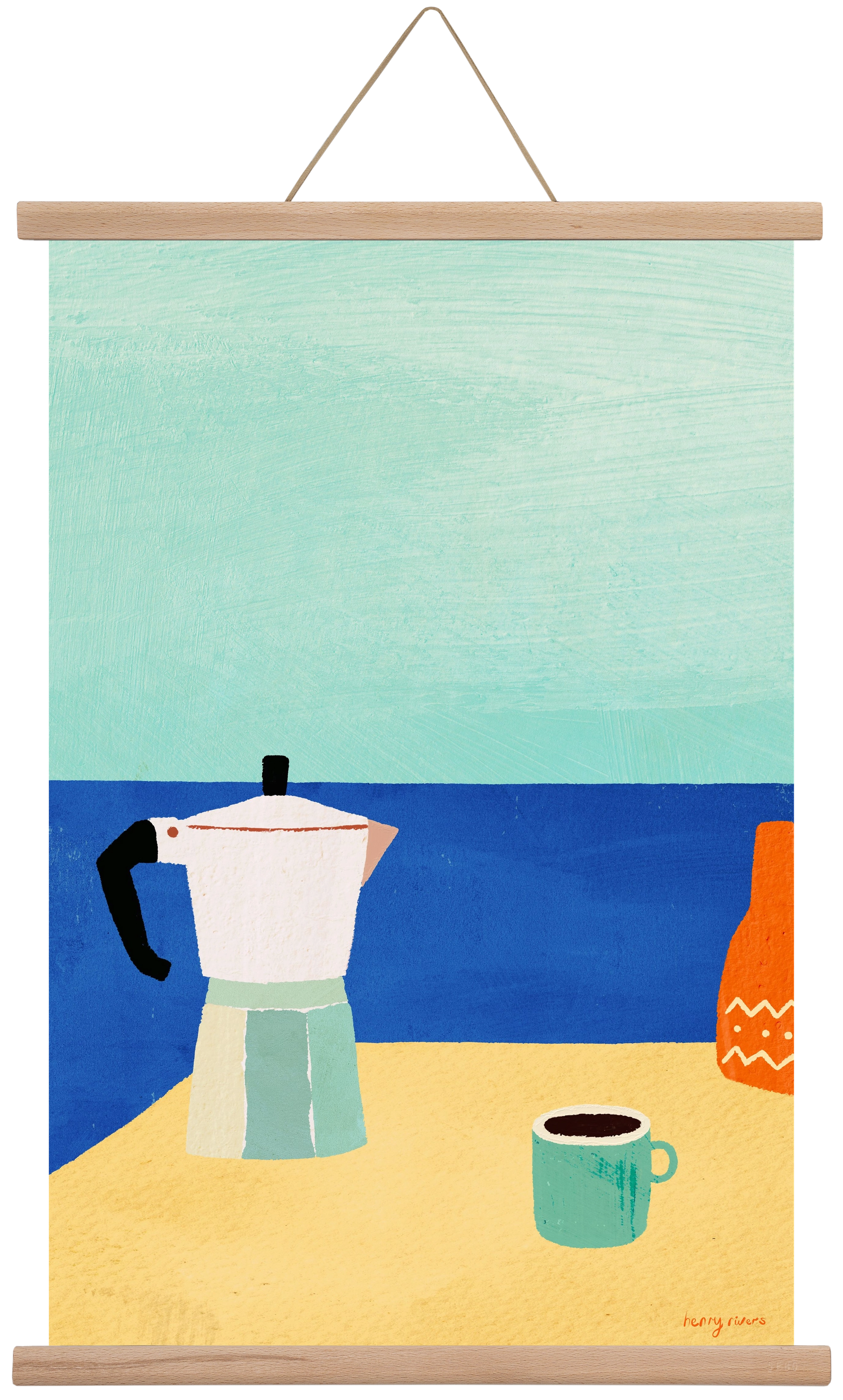 Coffee with a view, 40x60 cm (40x60 cm), Tölgy akasztó