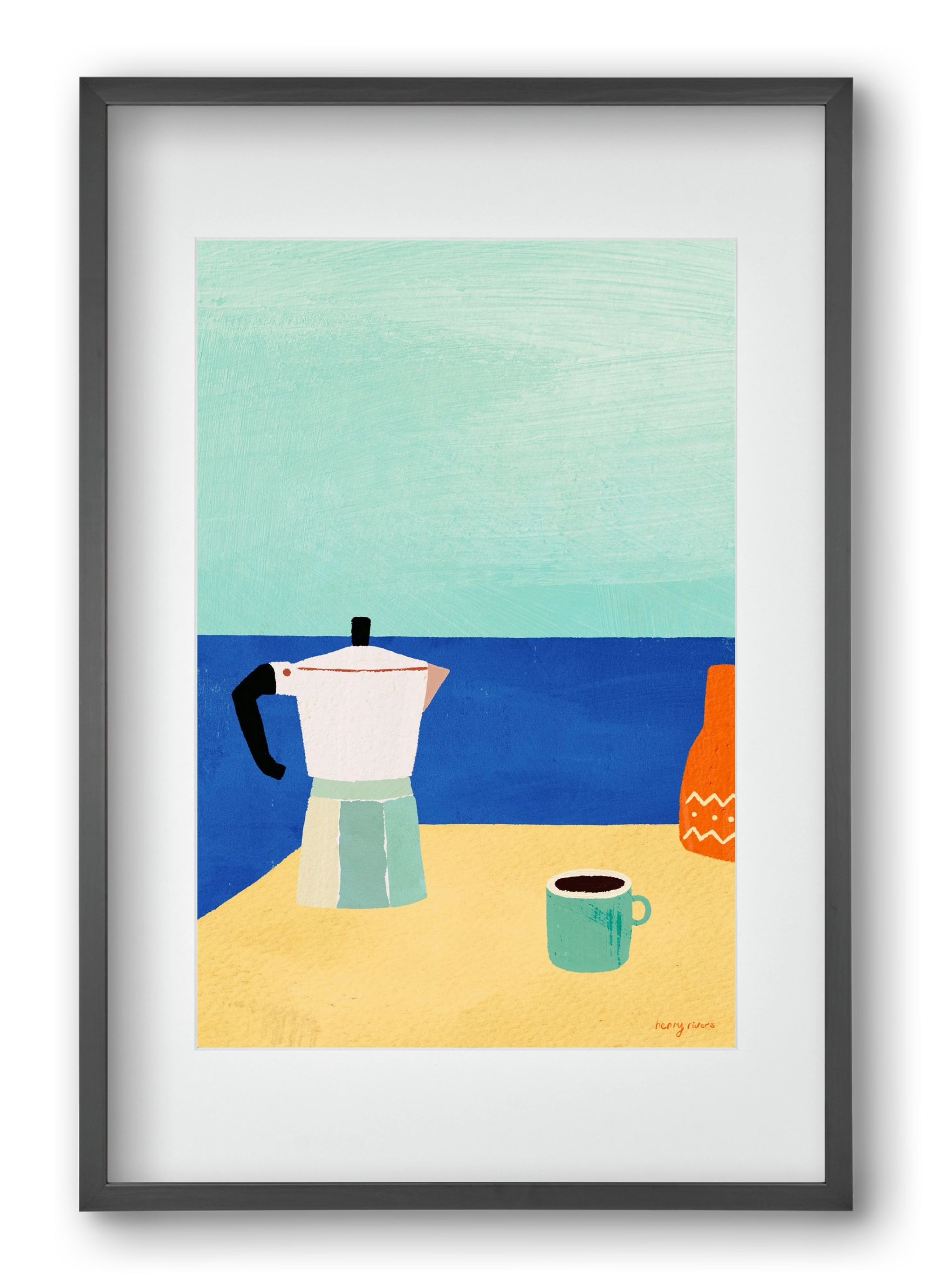 Coffee with a view, 40x60 cm (30x45 cm), Fekete keret, paszpartuval