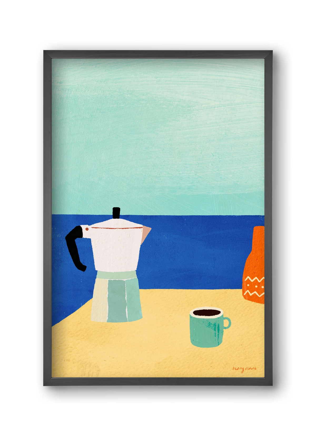 Coffee with a view, 30x45 cm (30x45 cm), Fekete keret