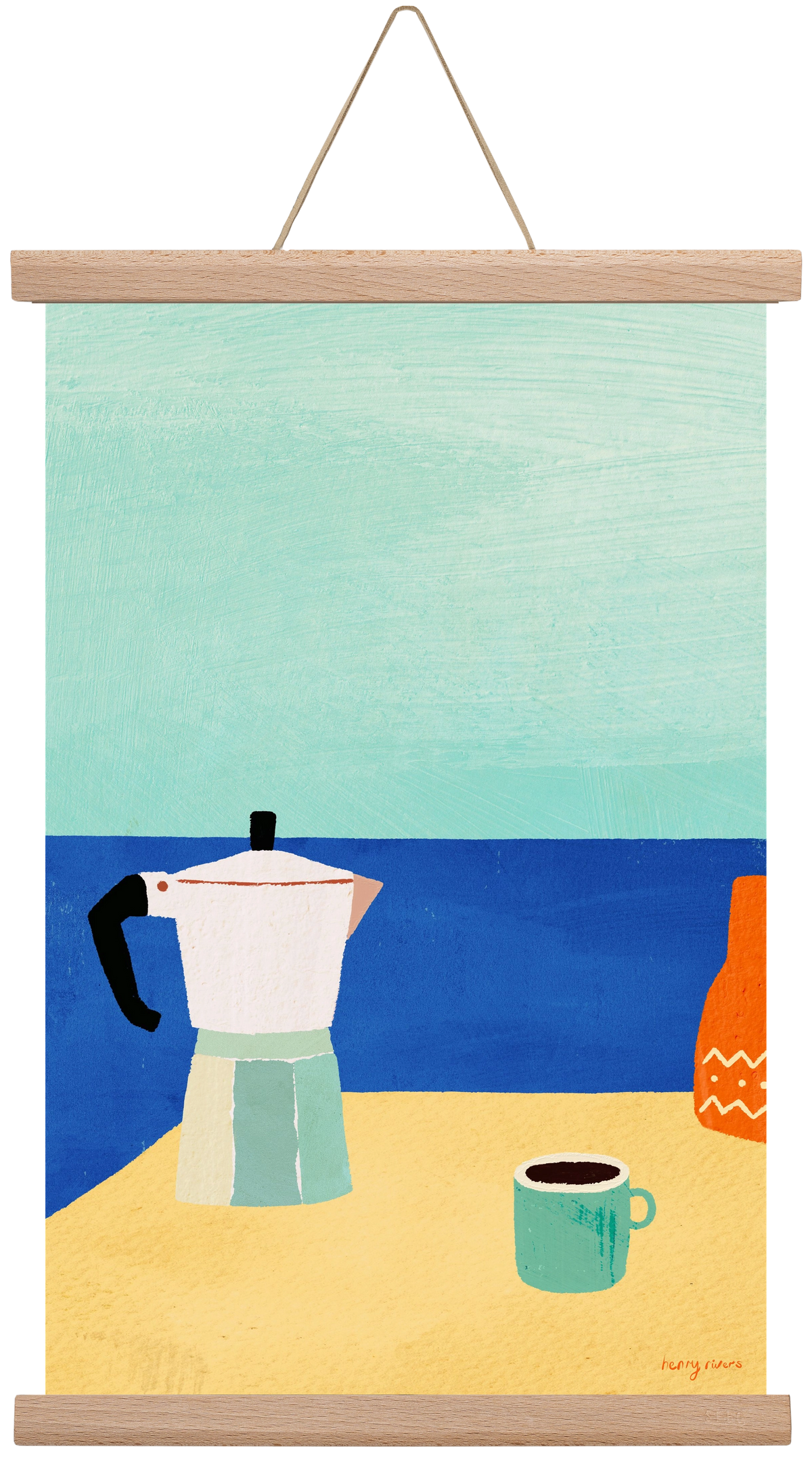 Coffee with a view, 30x45 cm (30x45 cm), Tölgy akasztó