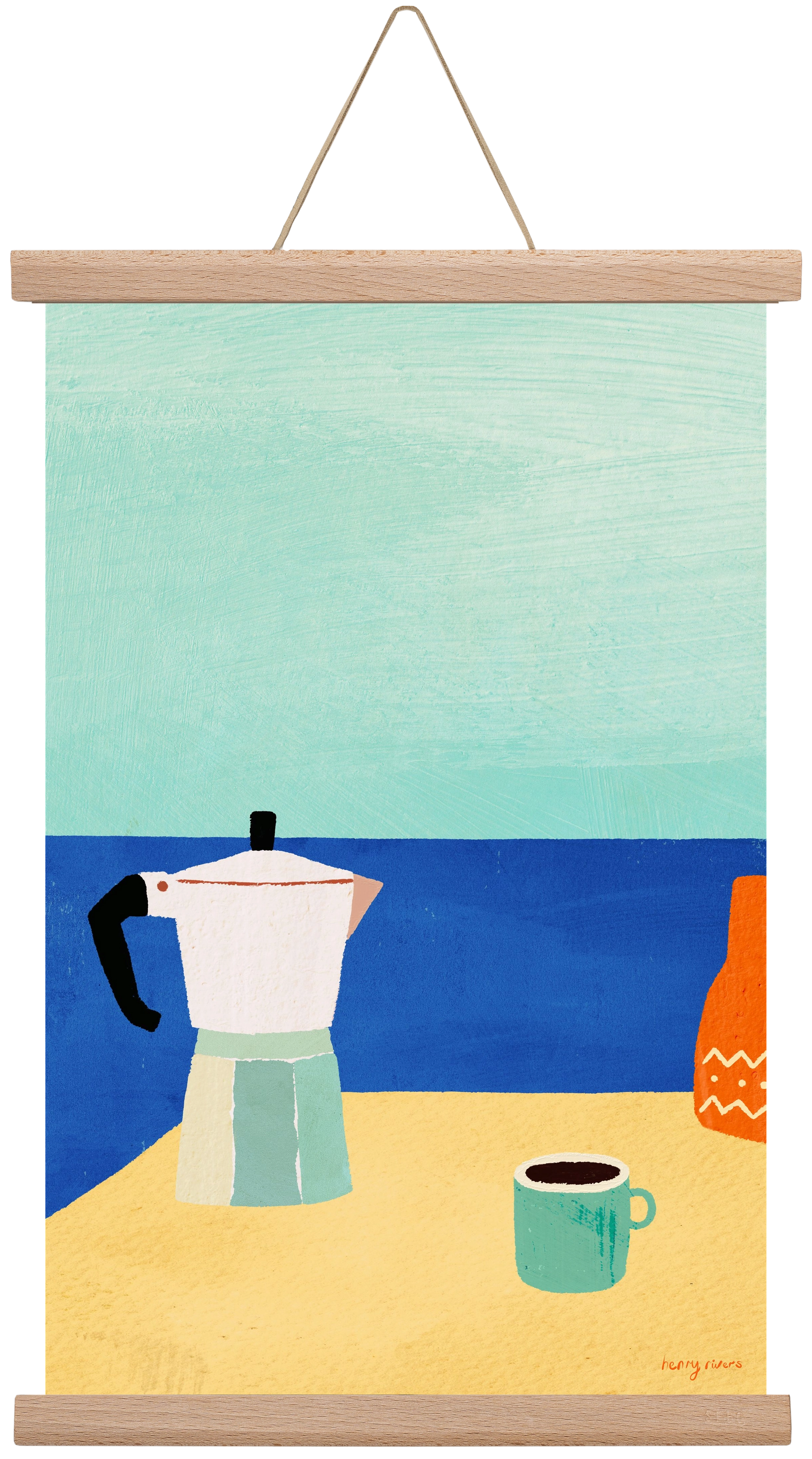 Coffee with a view, 30x45 cm (30x45 cm), Tölgy akasztó
