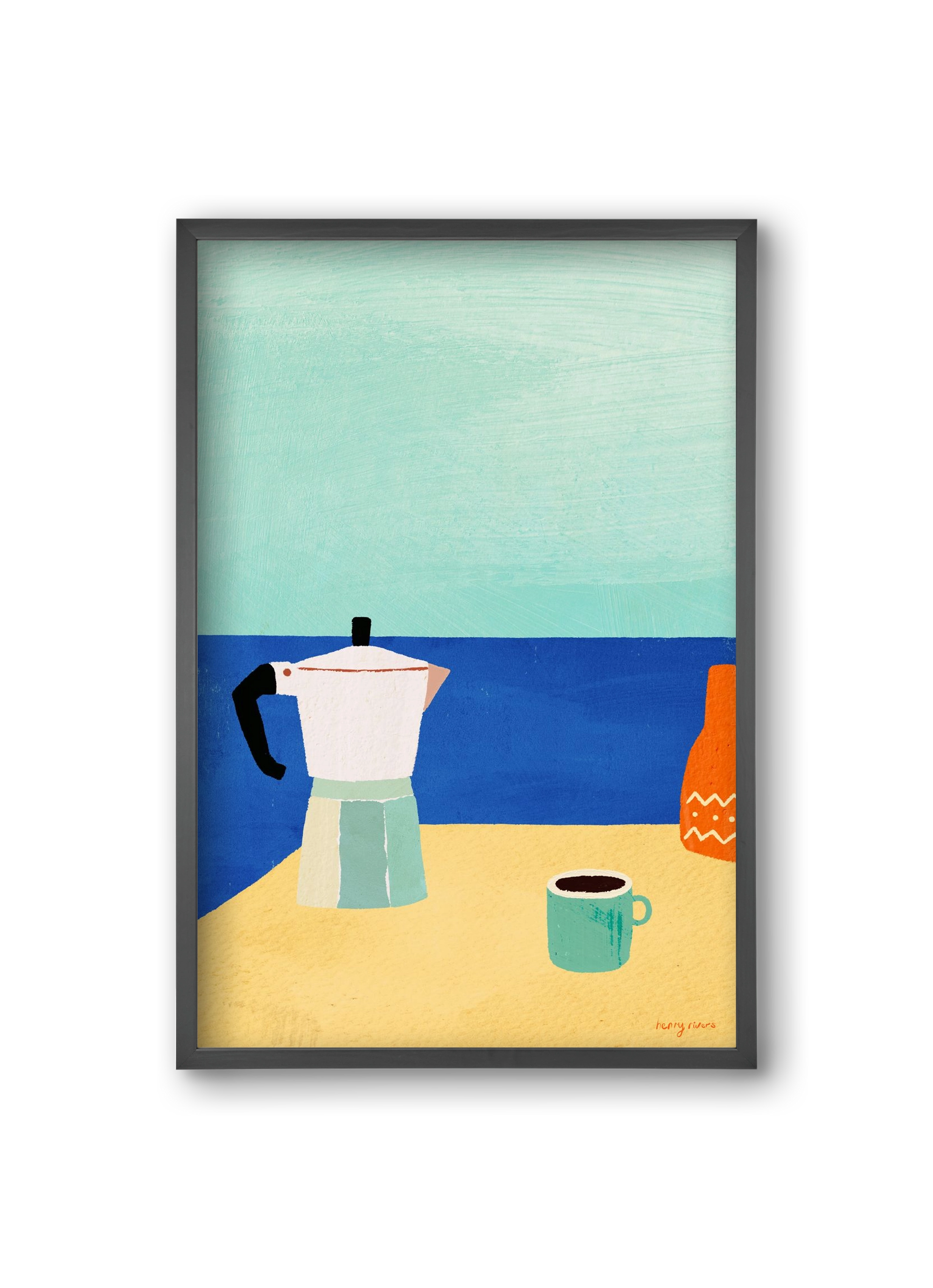 Coffee with a view, 20x30 cm (20x30 cm), Fekete keret