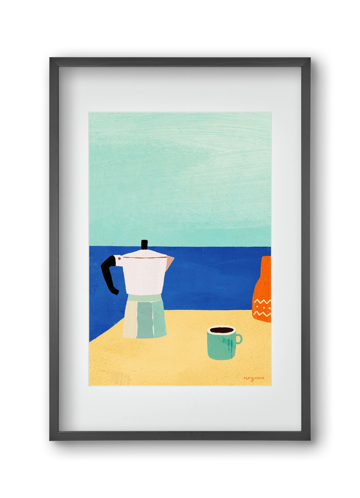 Coffee with a view, 30x45 cm (20x30 cm), Fekete keret, paszpartuval