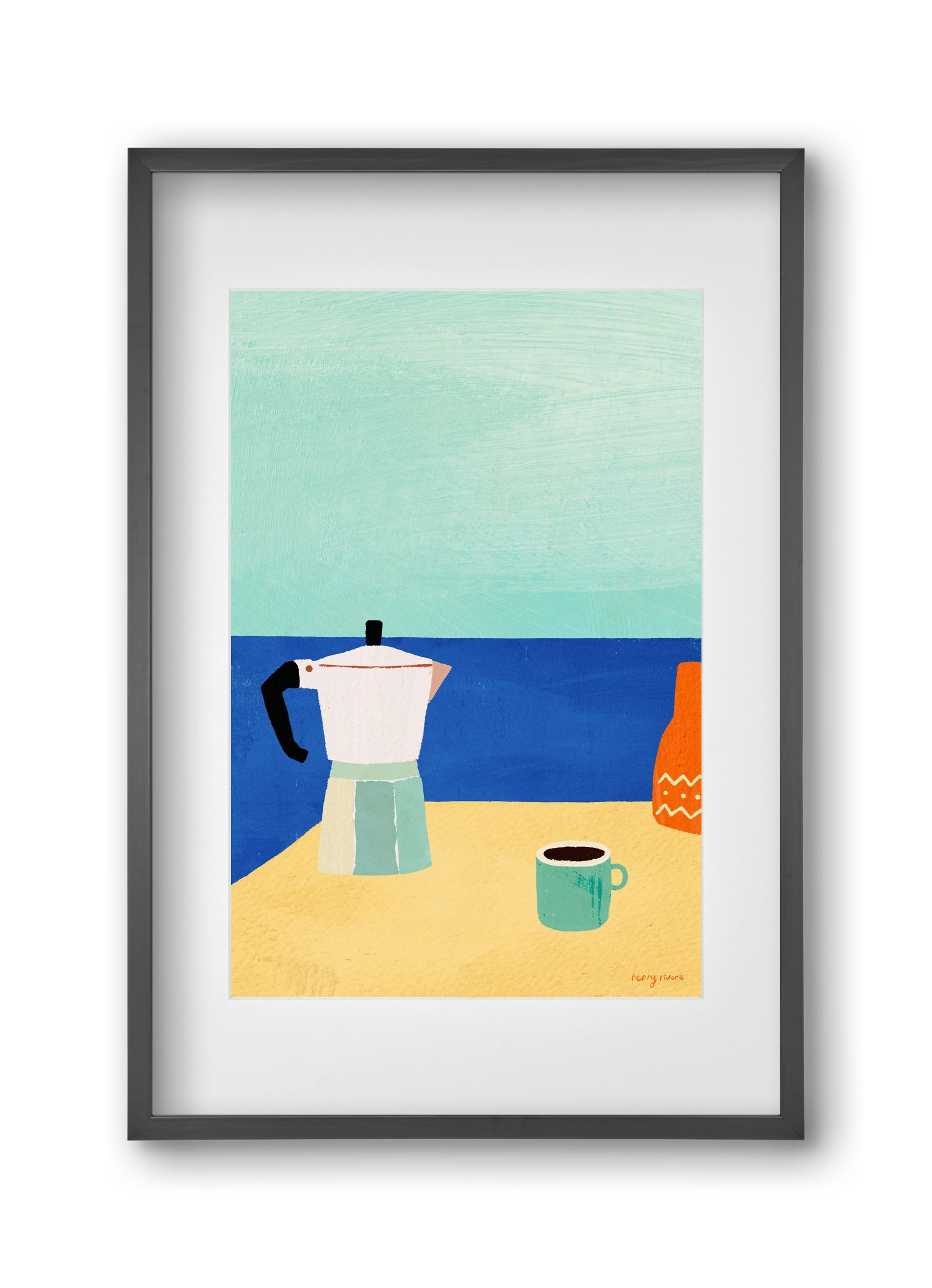 Coffee with a view, 30x45 cm (20x30 cm), Fekete keret, paszpartuval