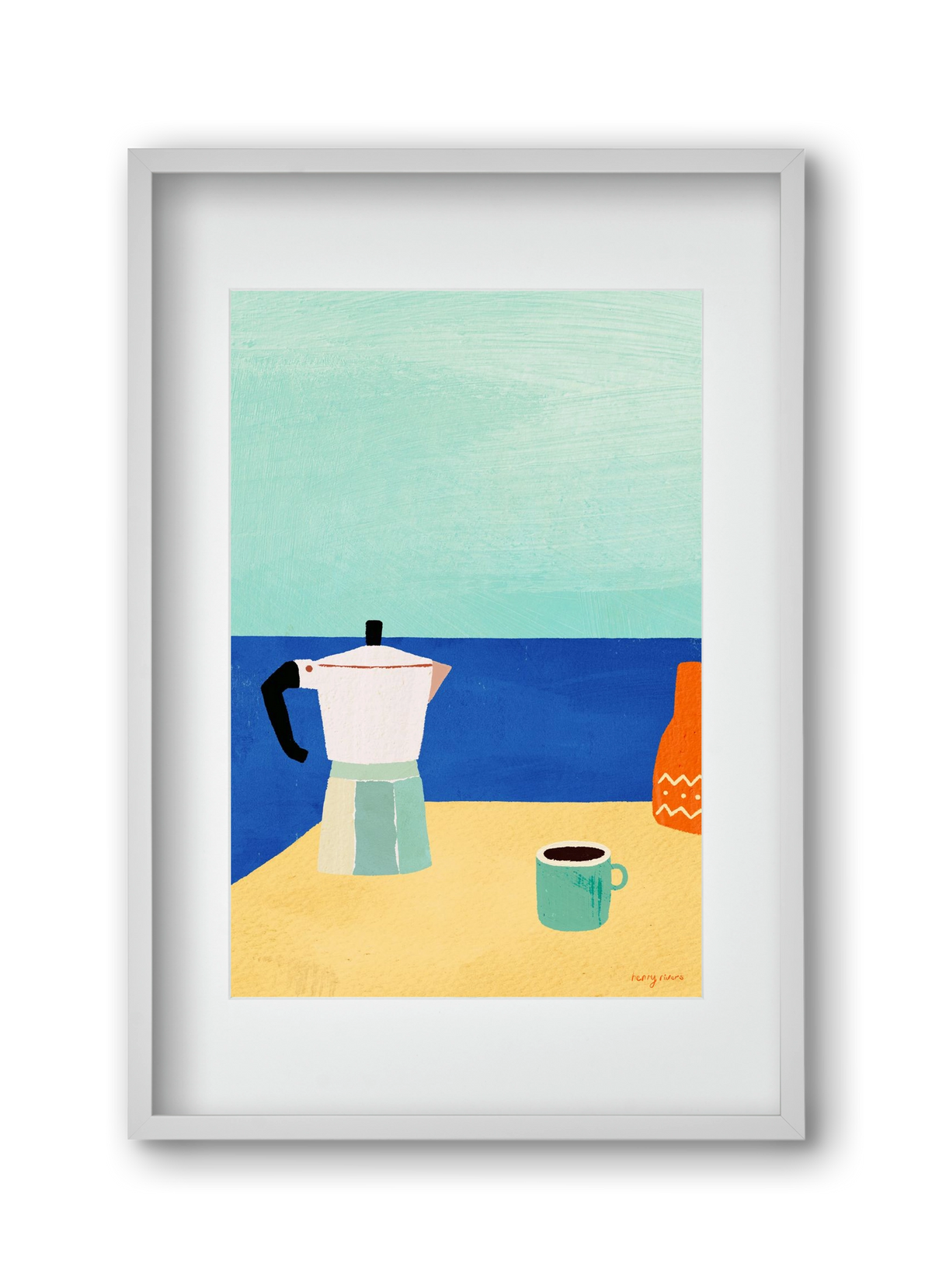 Coffee with a view, 30x45 cm (20x30 cm), Fehér keret, paszpartuval