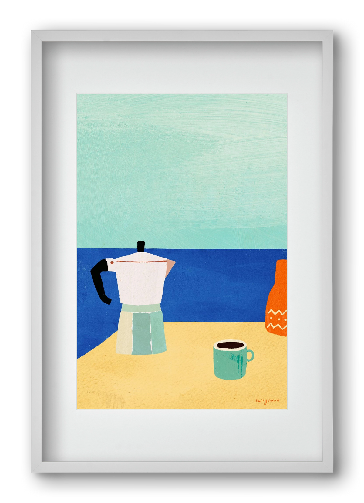 Coffee with a view, 40x60 cm (30x45 cm), Fehér keret, paszpartuval