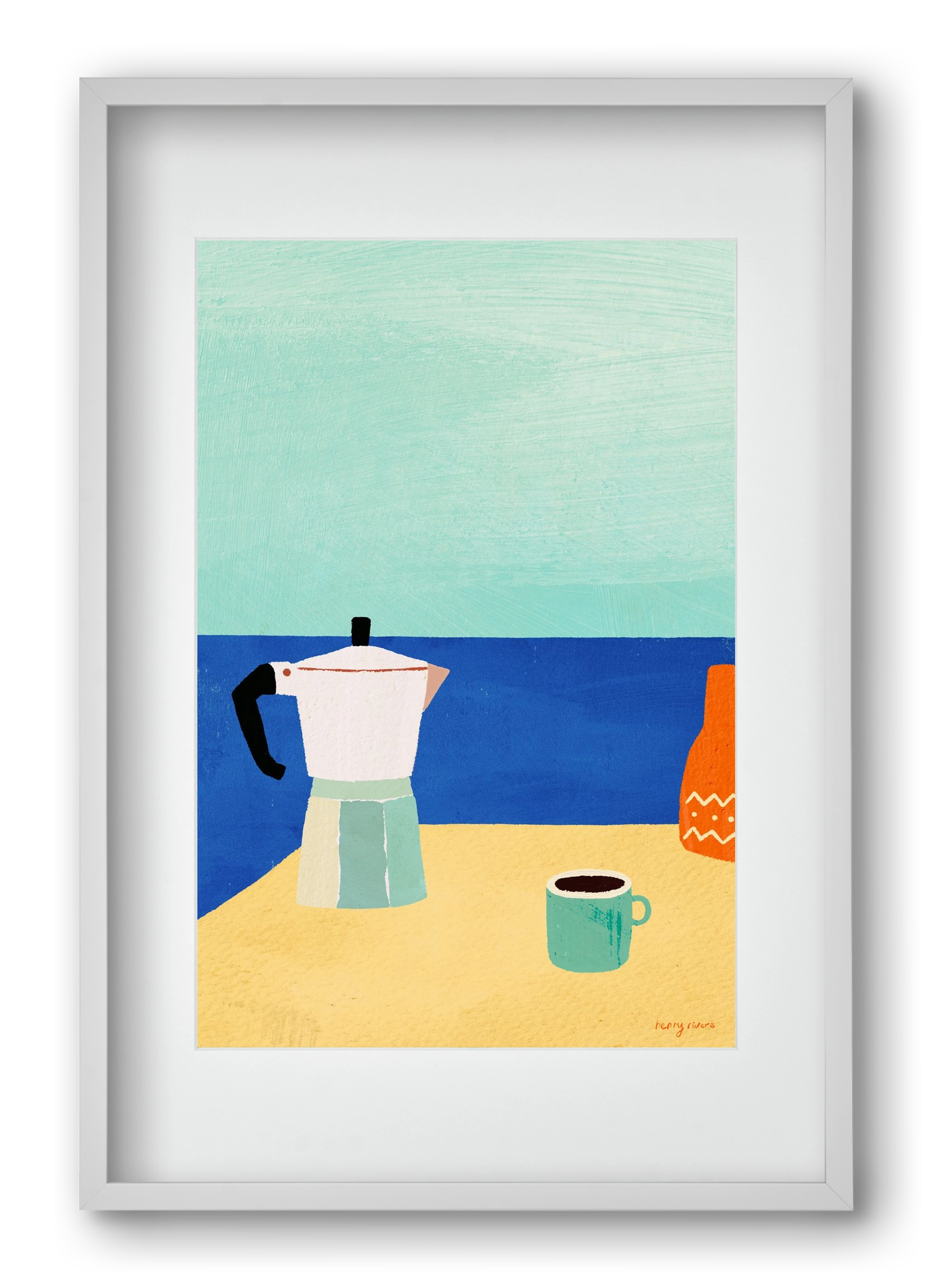 Coffee with a view, 40x60 cm (30x45 cm), Fehér keret, paszpartuval