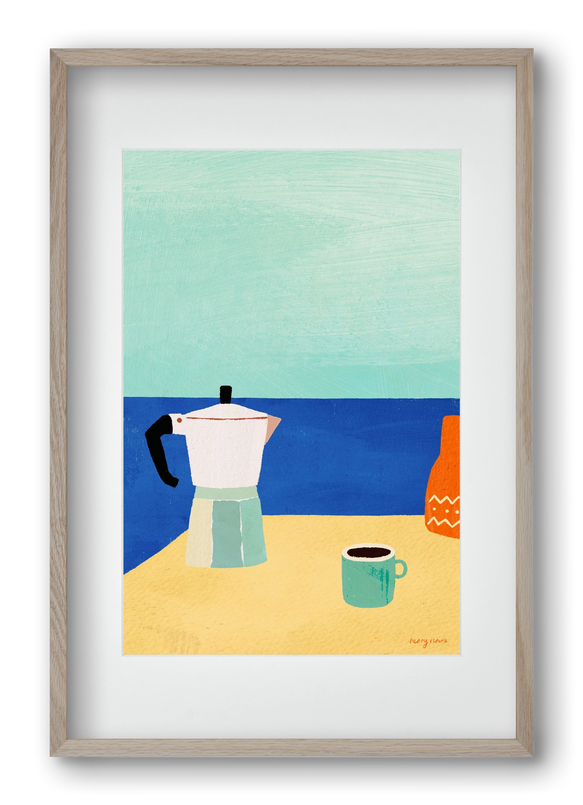 Coffee with a view, 40x60 cm (30x45 cm), Tölgy keret, paszpartuval