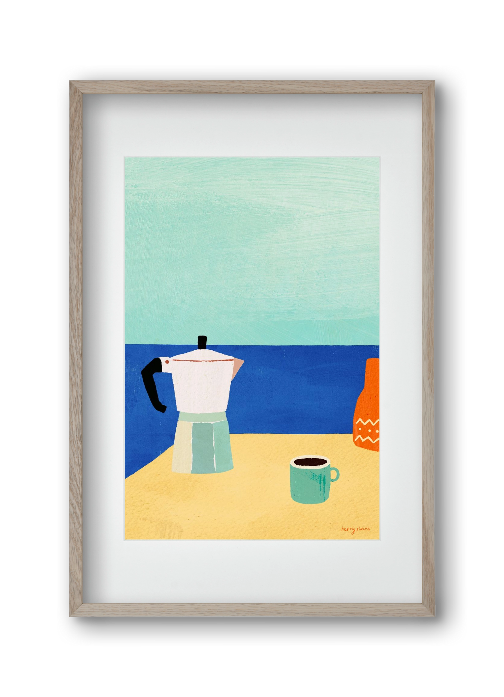 Coffee with a view, 30x45 cm (20x30 cm), Tölgy keret, paszpartuval