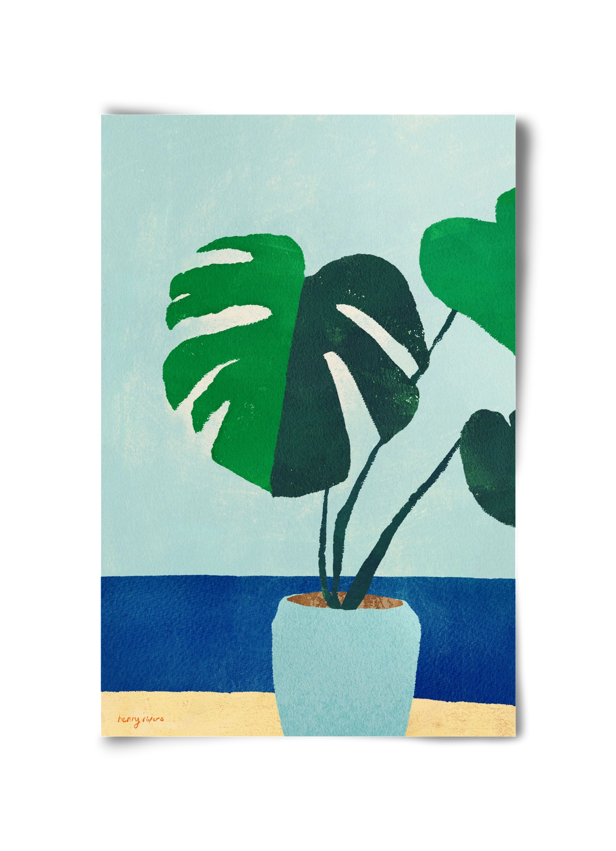 Monstera blues, 30x45 cm, Keret nélkül