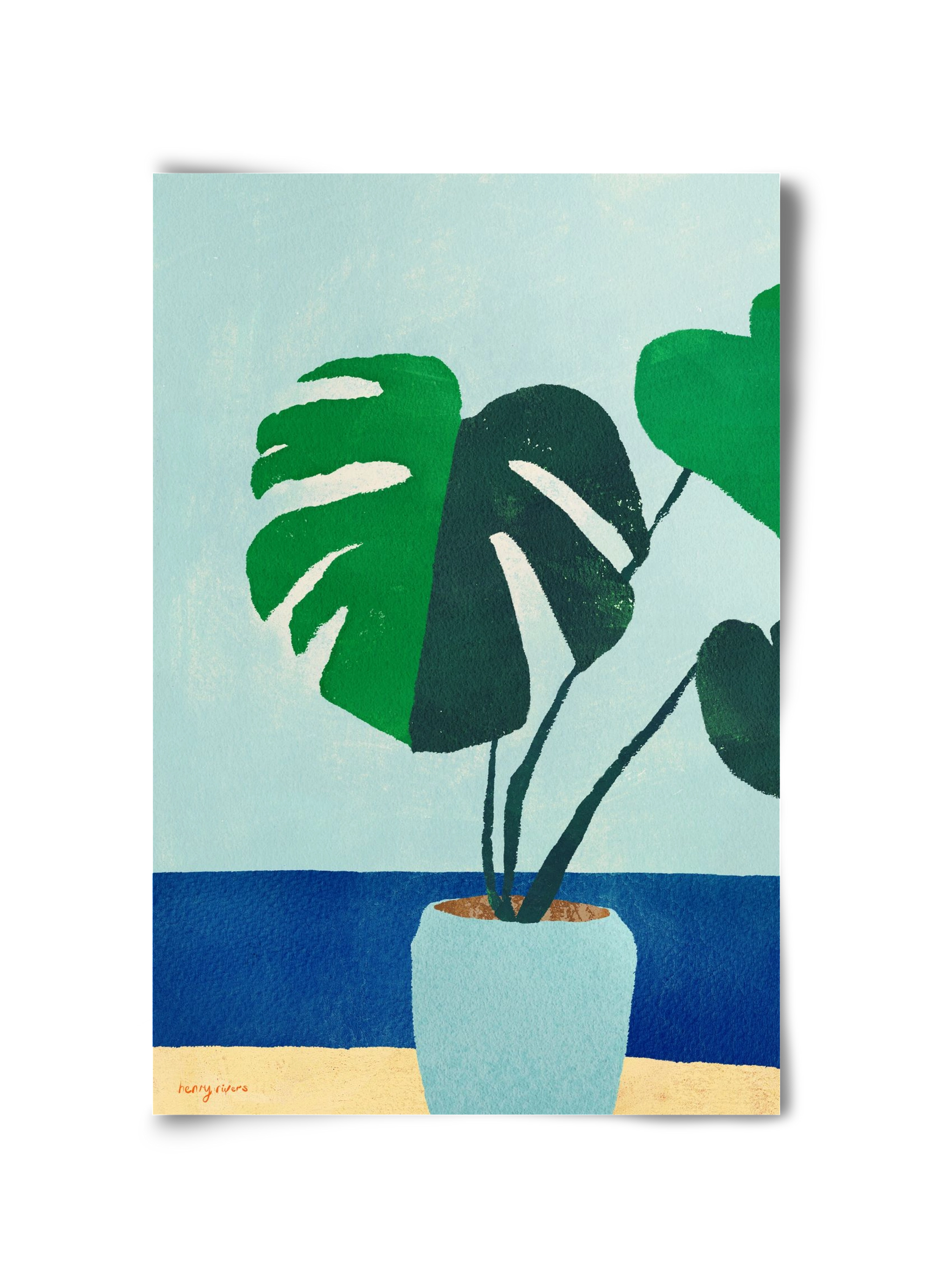 Monstera blues, 30x45 cm, Keret nélkül