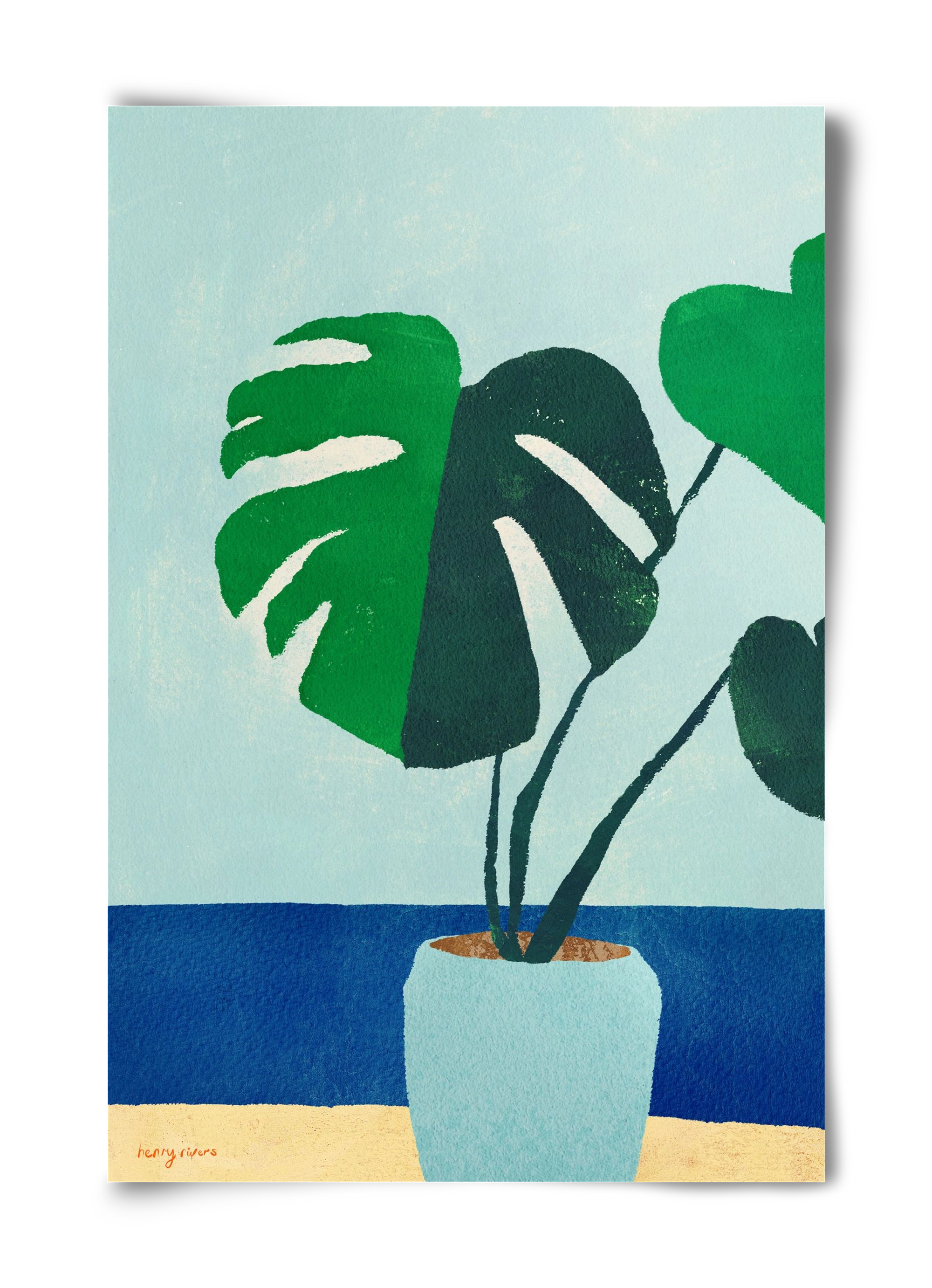 Monstera blues, 40x60 cm, Keret nélkül