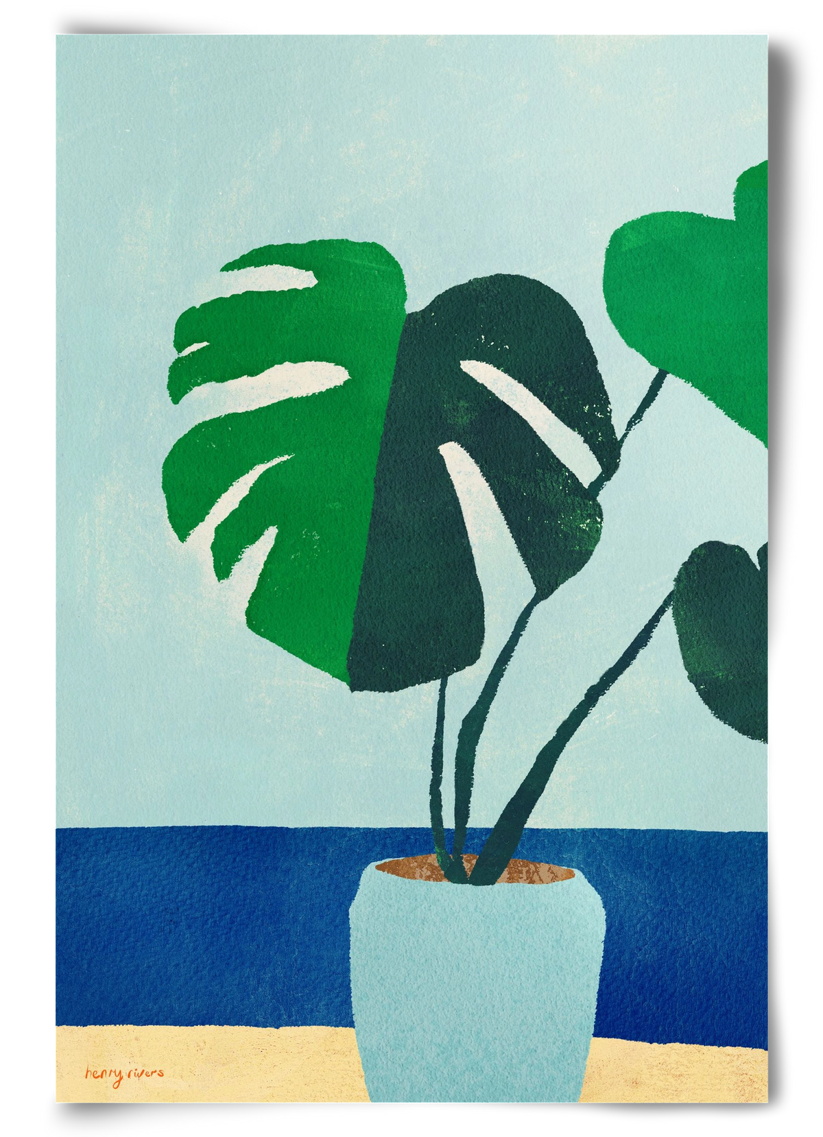 Monstera blues, 60x90 cm, Keret nélkül