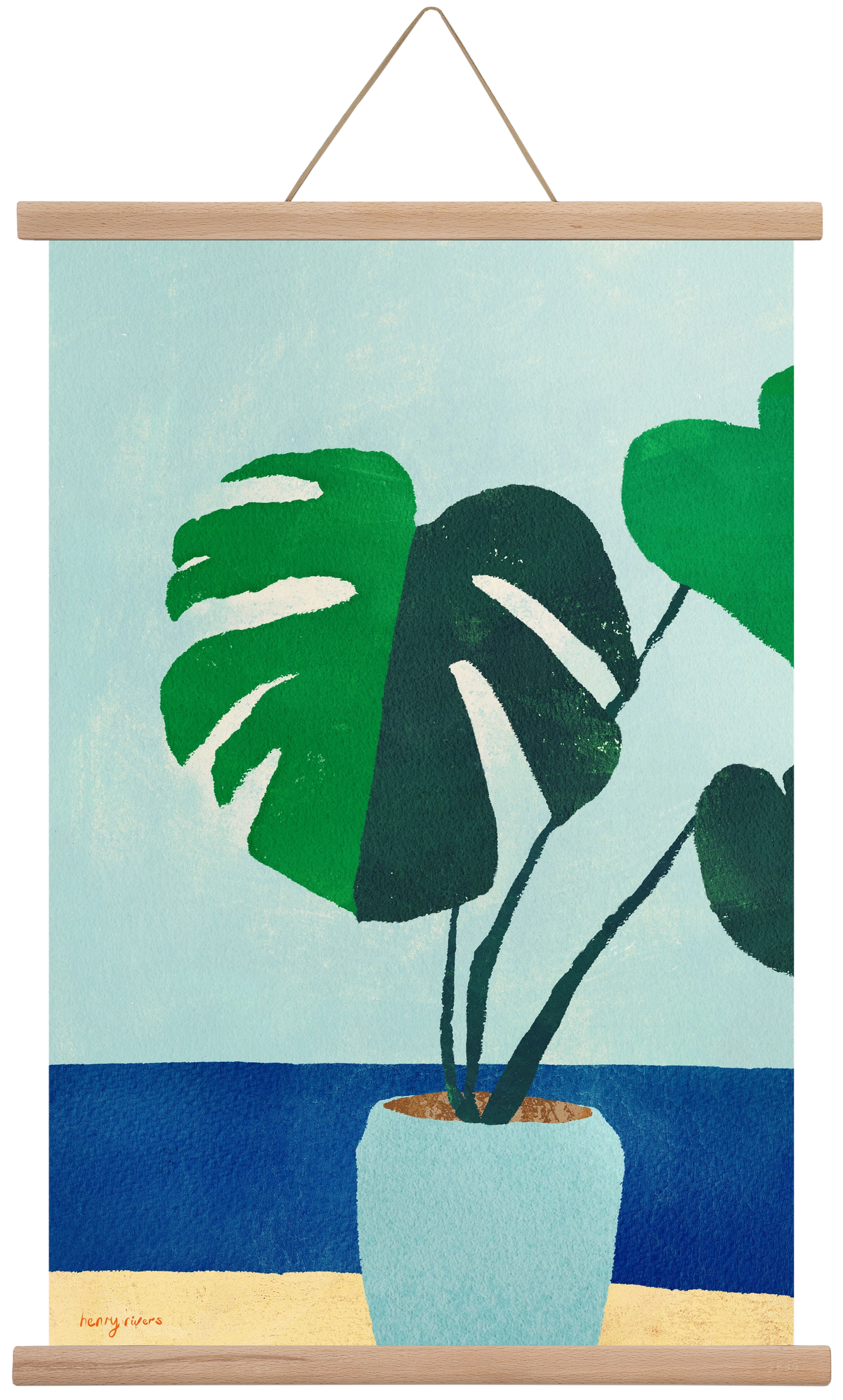 Monstera blues, 40x60 cm (40x60 cm), Tölgy akasztó
