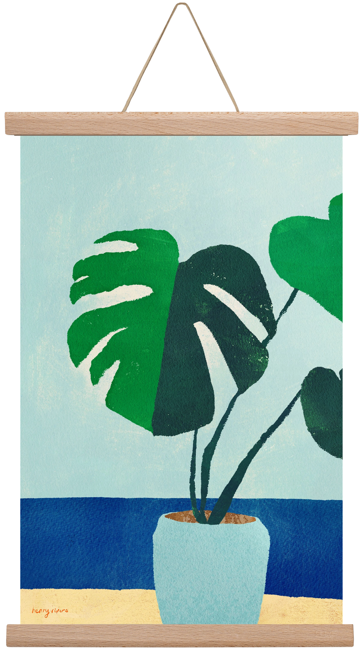 Monstera blues, 30x45 cm (30x45 cm), Tölgy akasztó